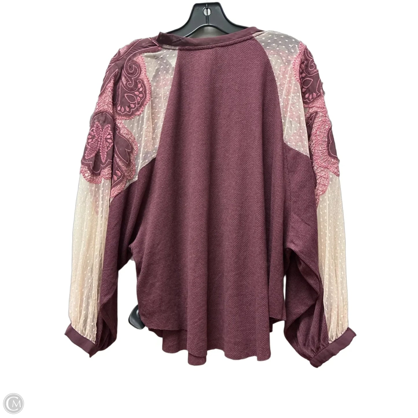 Top Long Sleeve By Free People In Purple & Tan, Size: M
