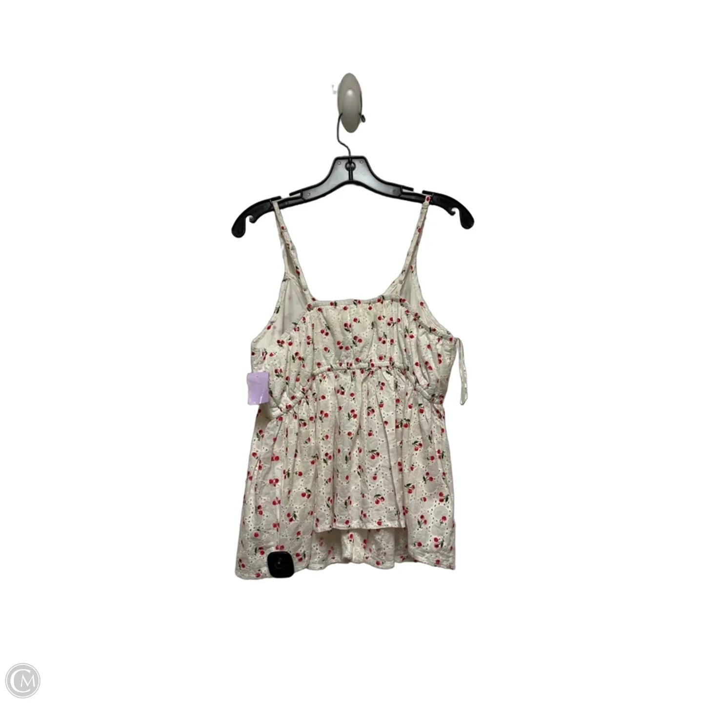 Top Sleeveless By Japna In Red & White, Size: L