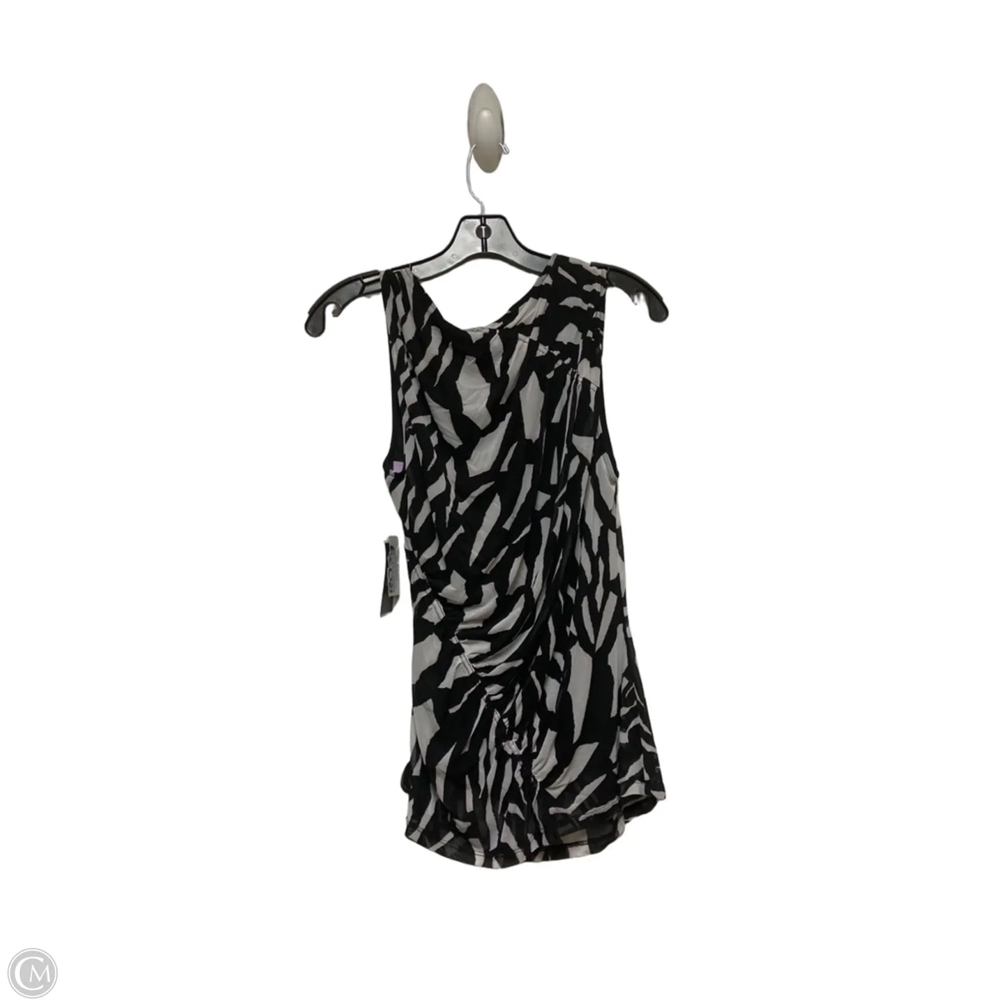 Top Sleeveless By Dkny In Black & White, Size: M
