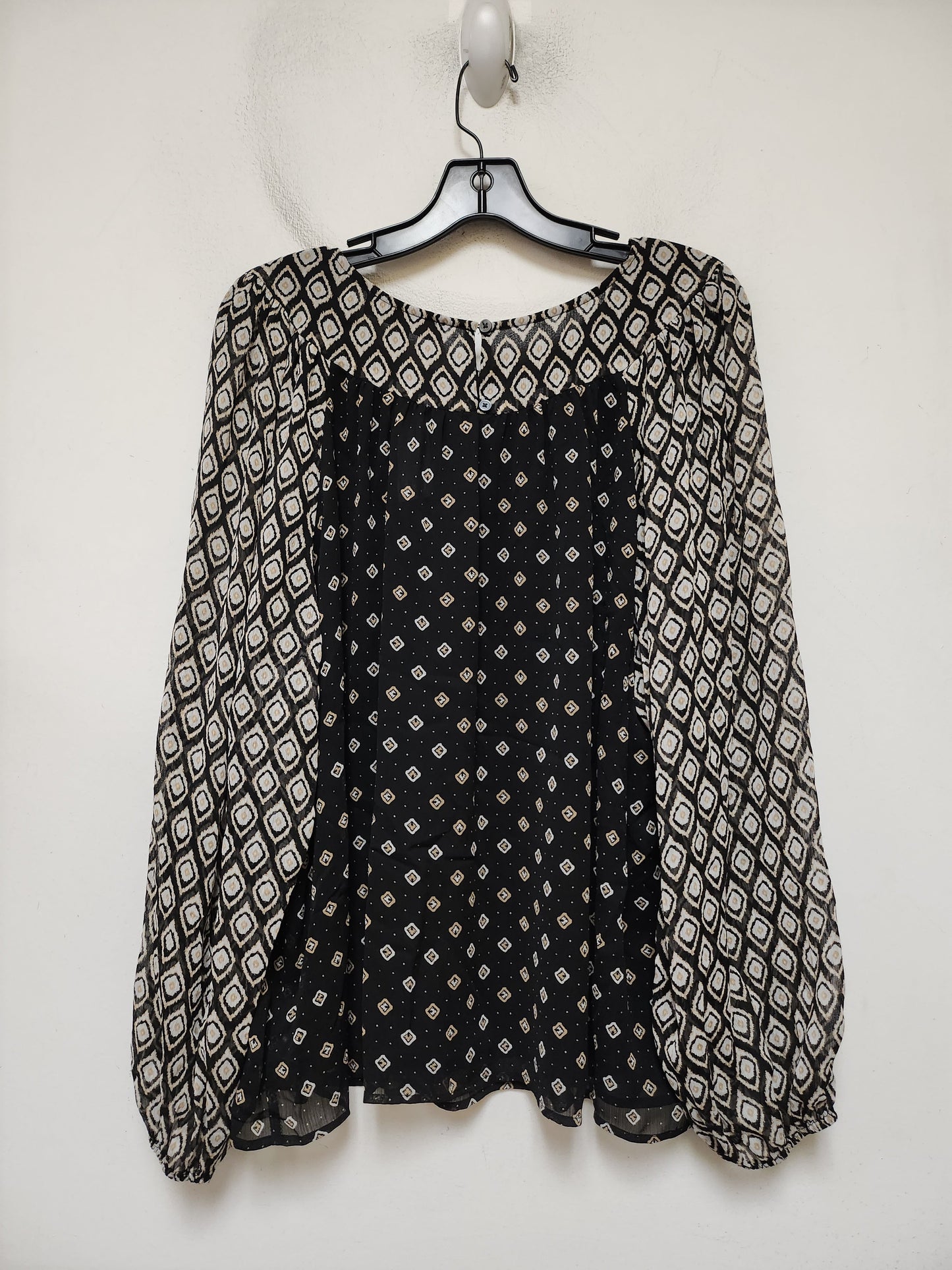 Top Long Sleeve By Loft In Geometric Pattern, Size: Xl