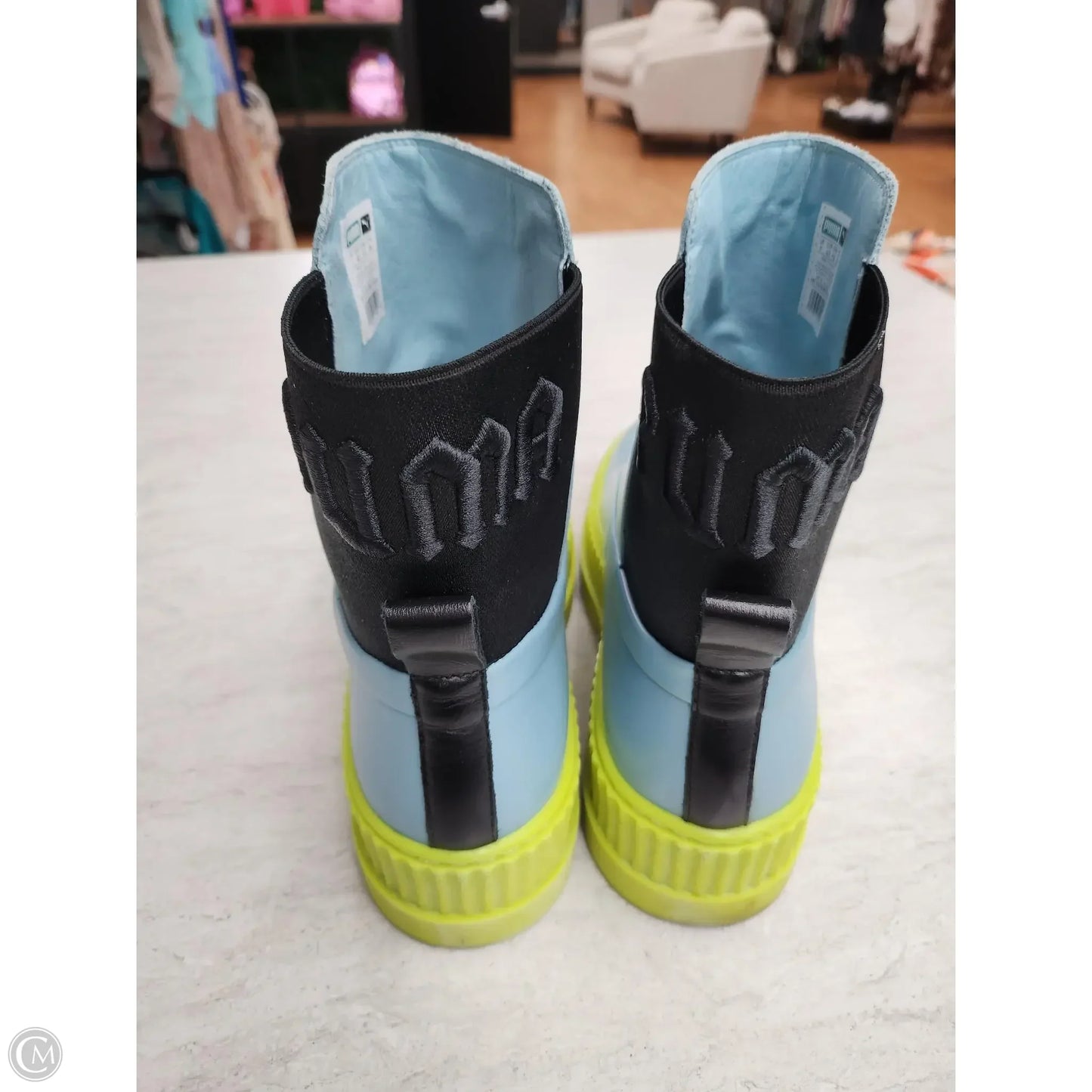 Boots Ankle Flats By Puma In Blue & Green, Size: 9.5