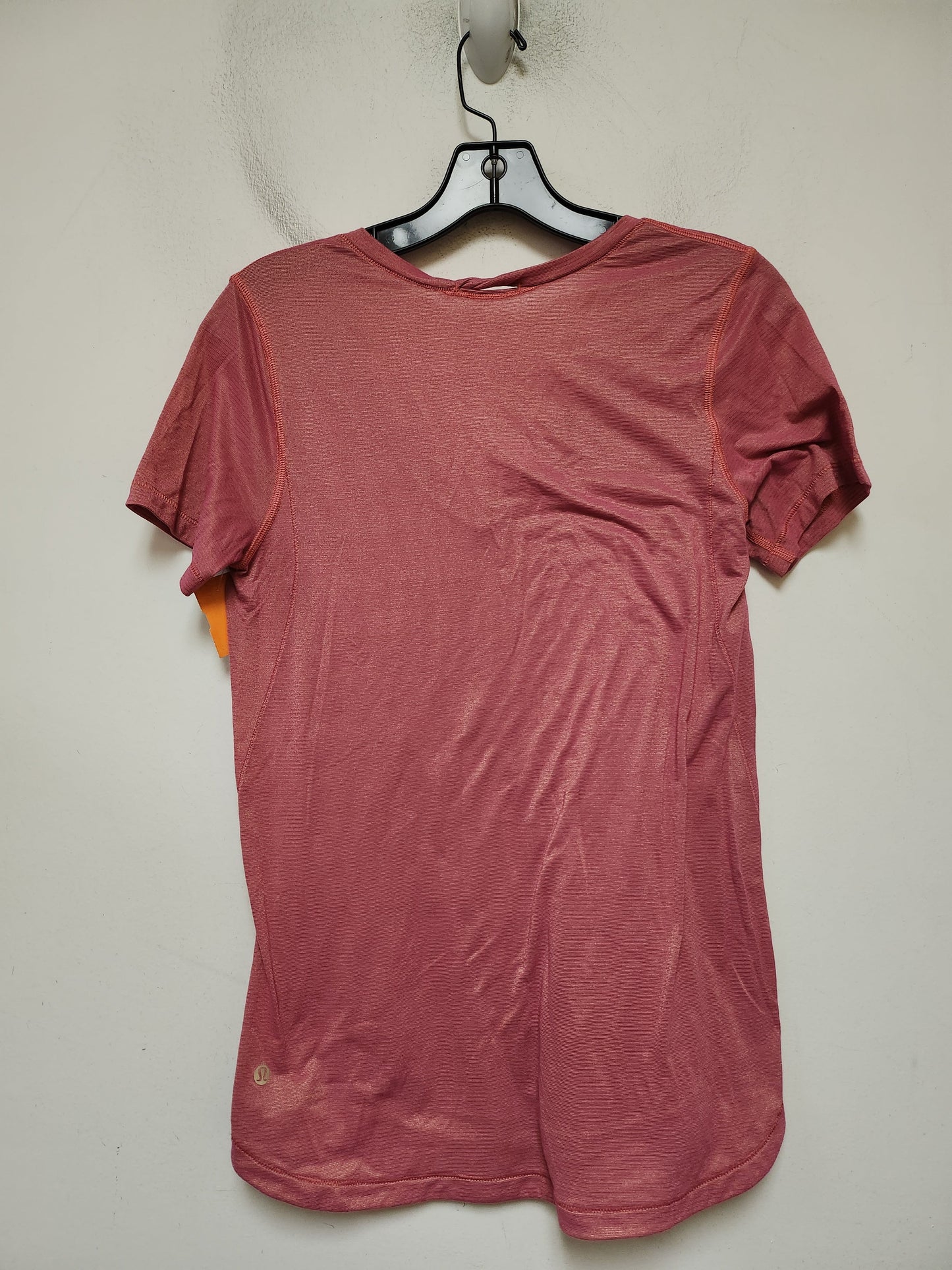 Athletic Top Short Sleeve By Lululemon In Pink, Size: M