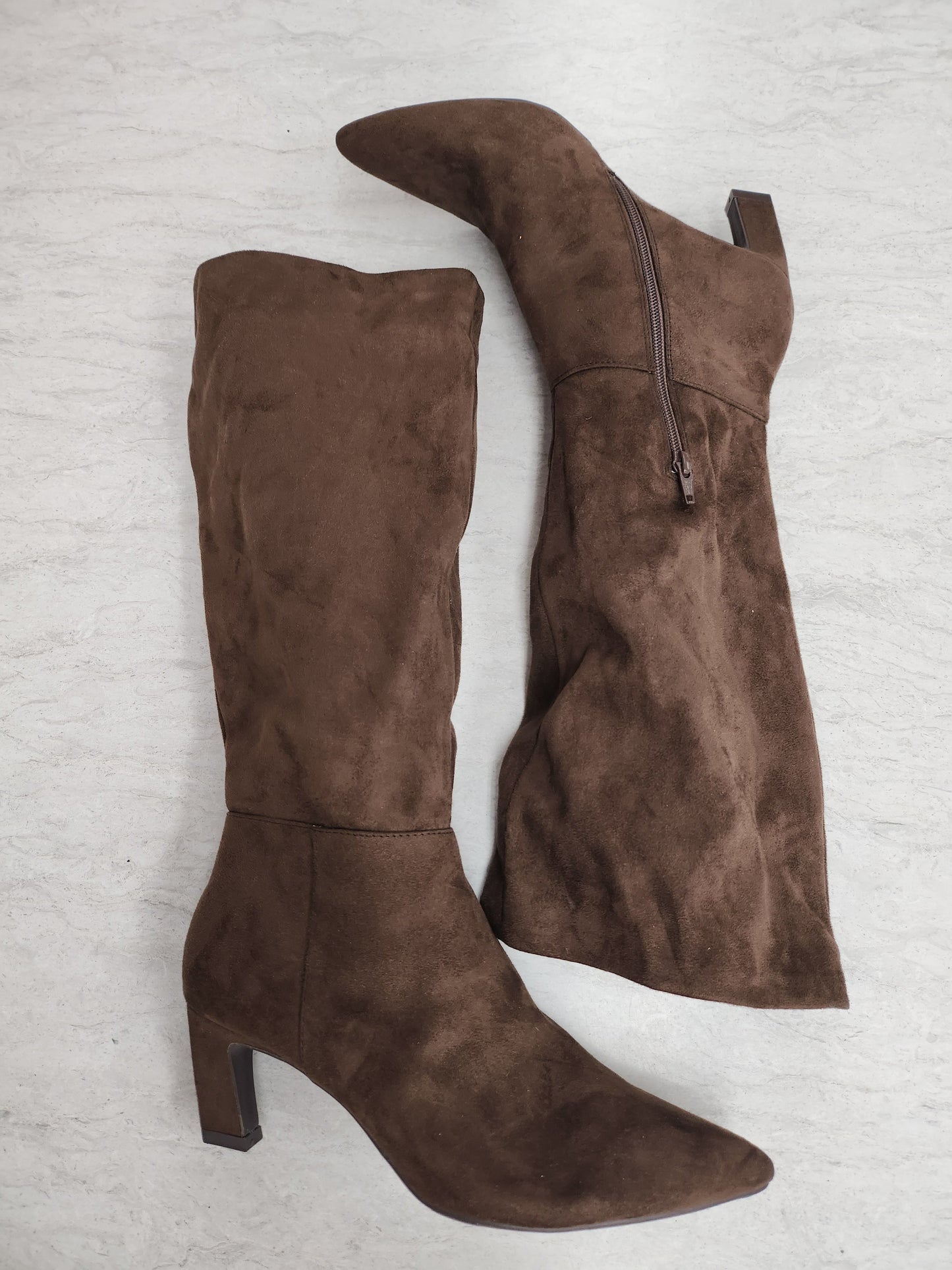 Boots Mid-calf Heels By A New Day In Brown, Size: 9.5