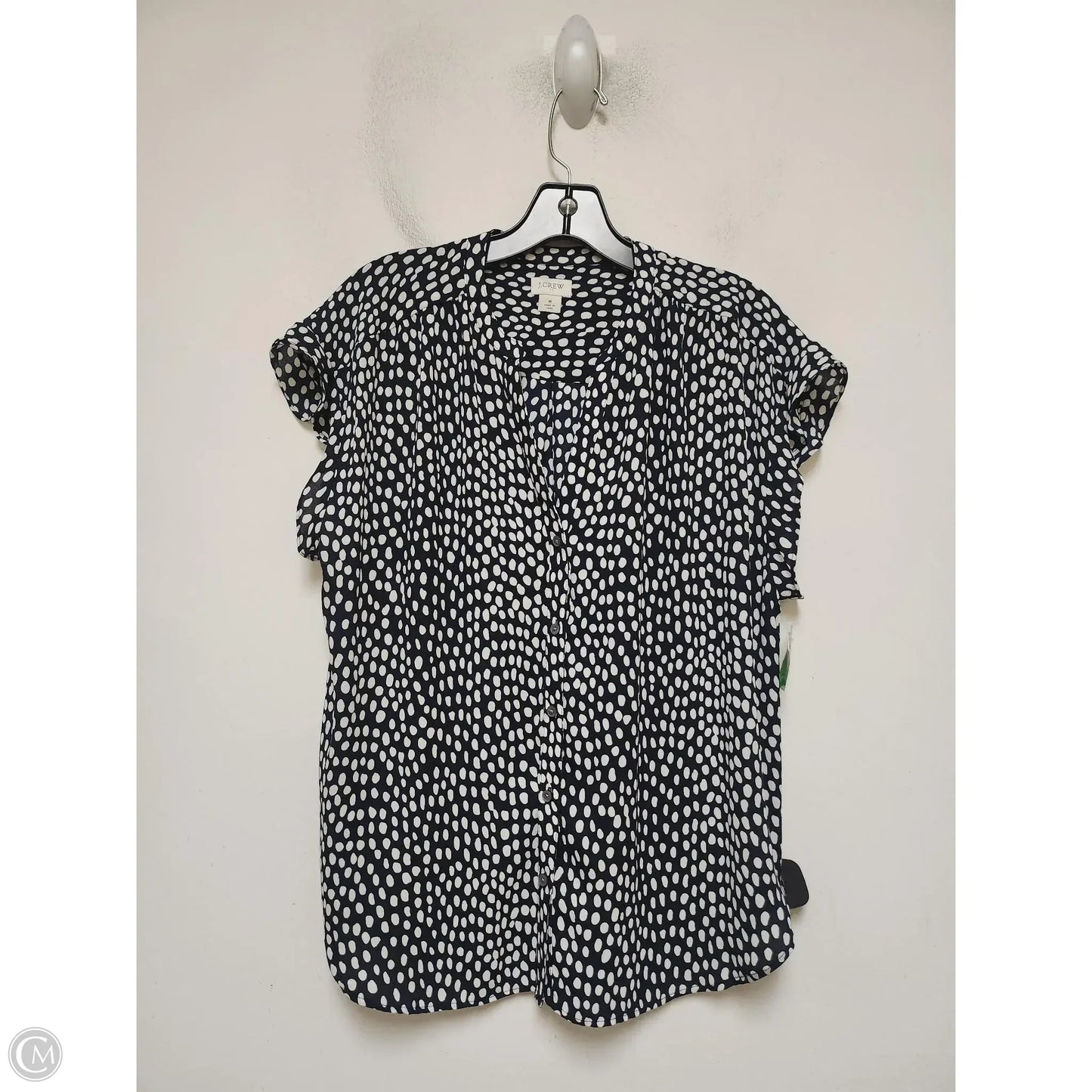 Top Short Sleeve By J. Crew In Blue & White, Size: M