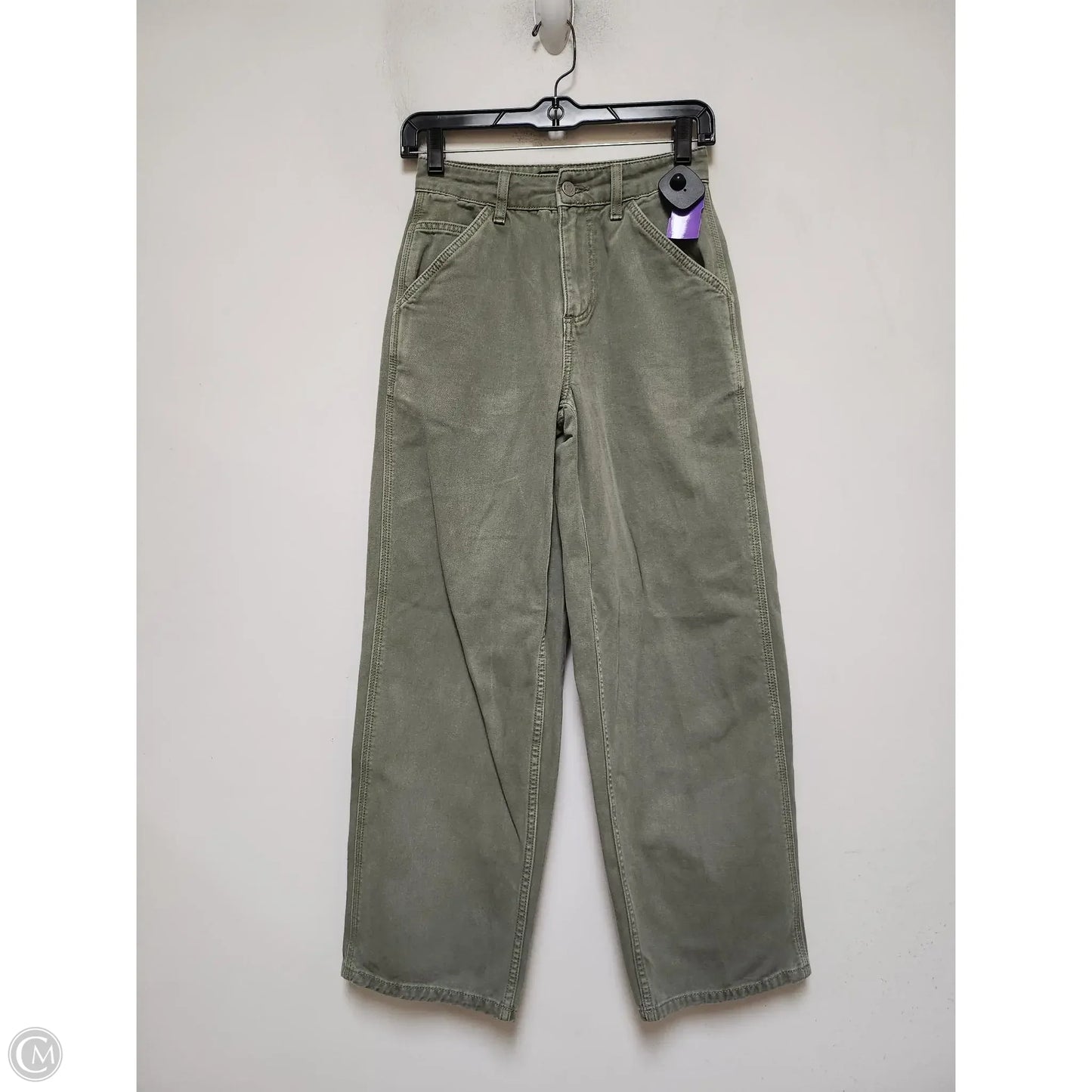 Jeans Cropped By Asos In Green Denim, Size: 2