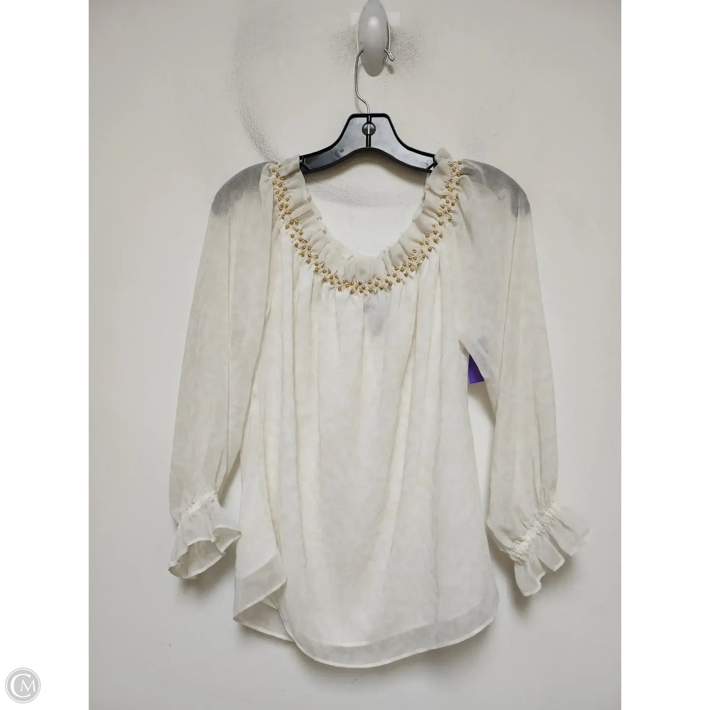 Top Long Sleeve By White House Black Market In Tan, Size: S
