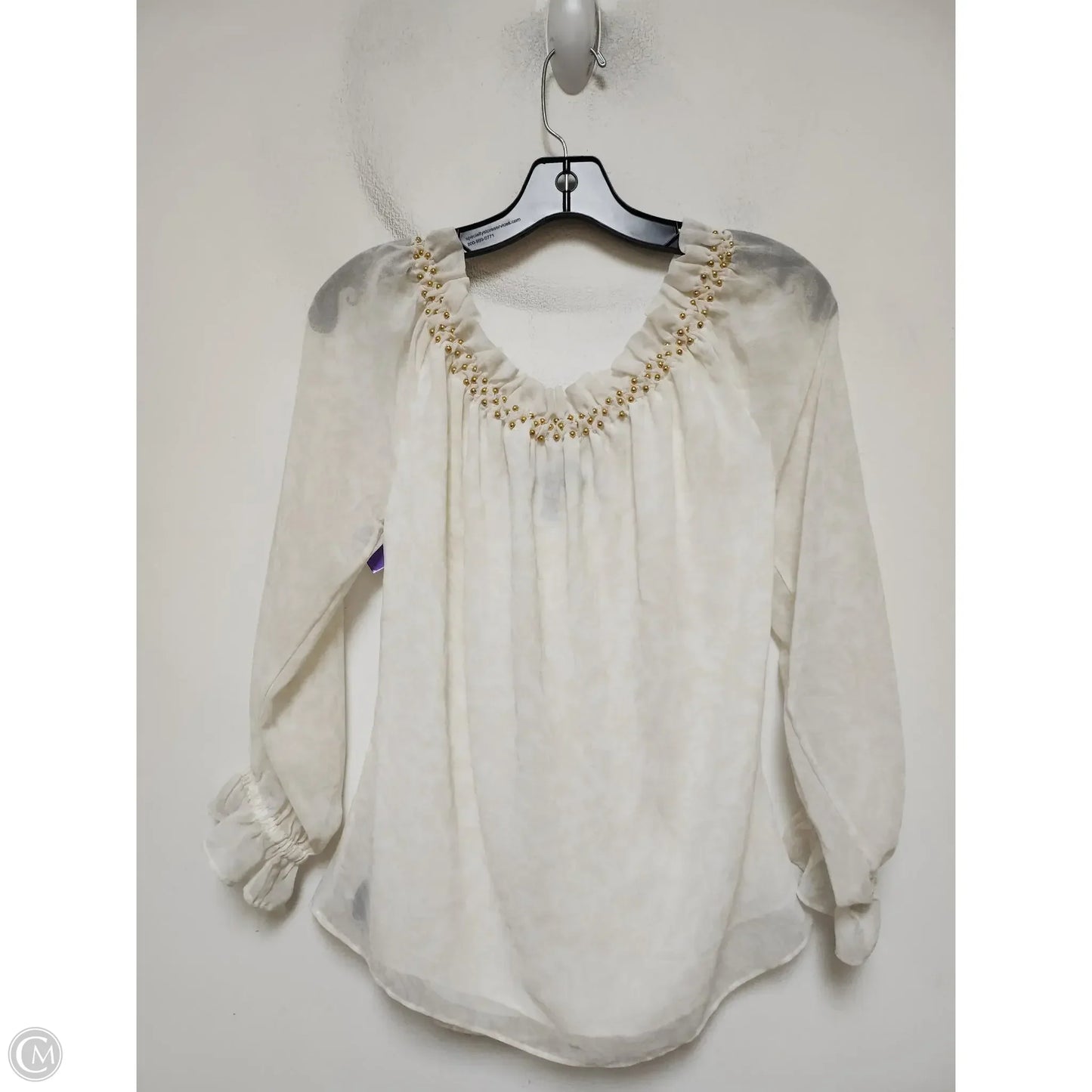 Top Long Sleeve By White House Black Market In Tan, Size: S