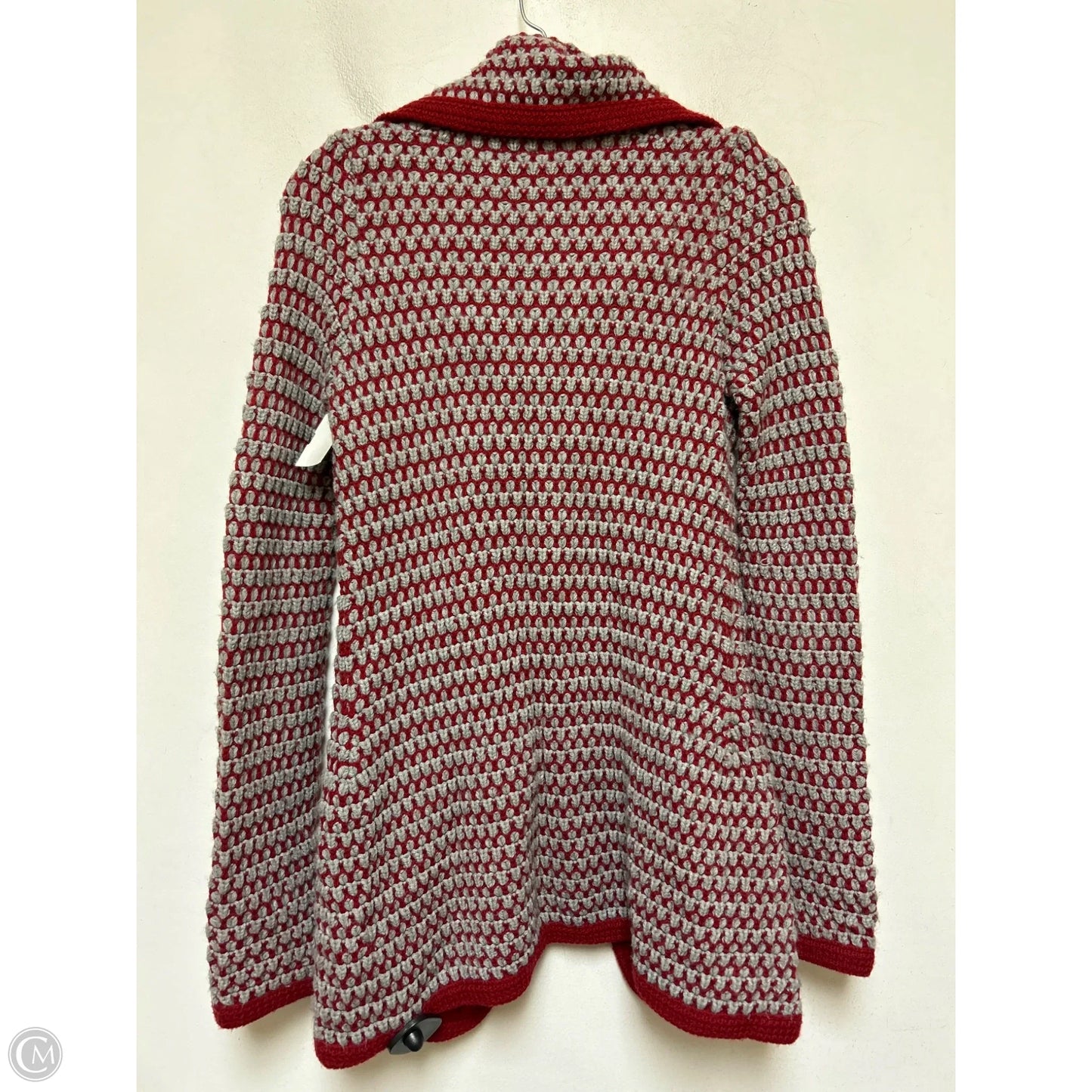 Sweater Cardigan By Free People In Grey & Red, Size: S