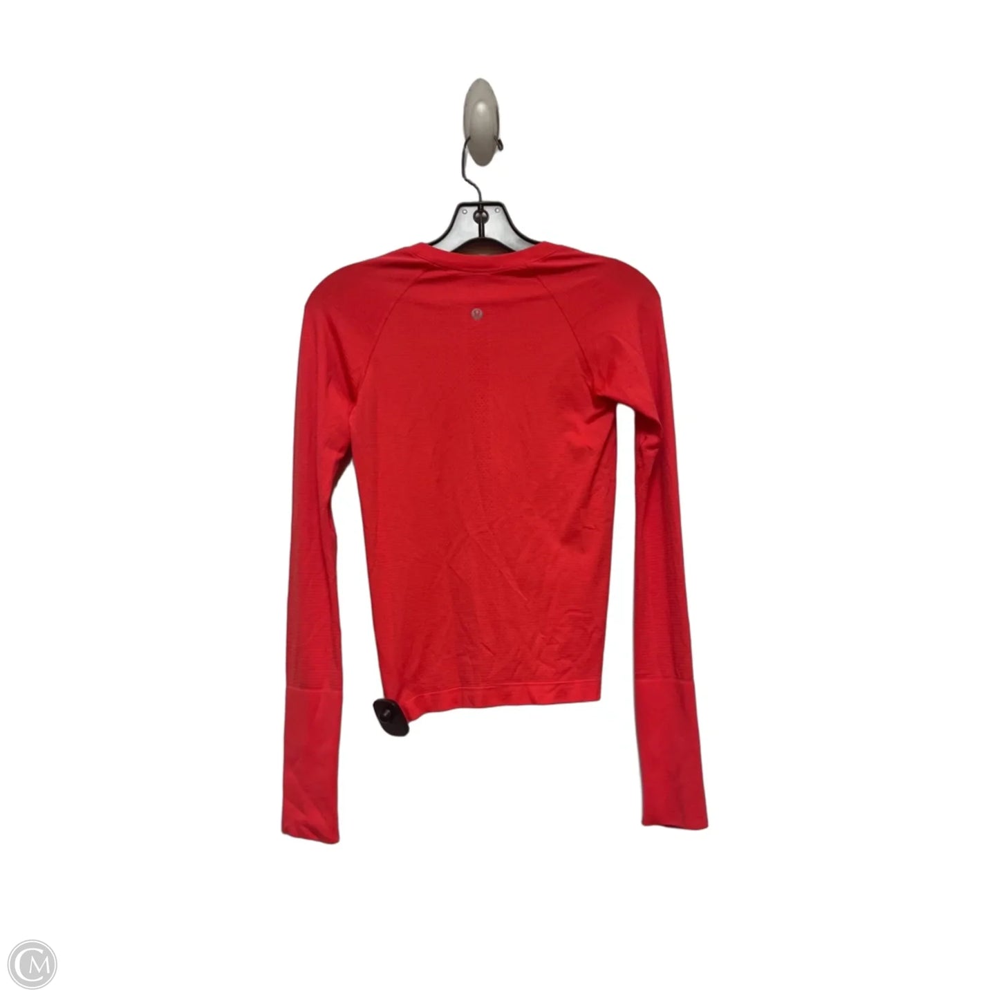 Athletic Top Long Sleeve Crewneck By Lululemon In Orange, Size: S