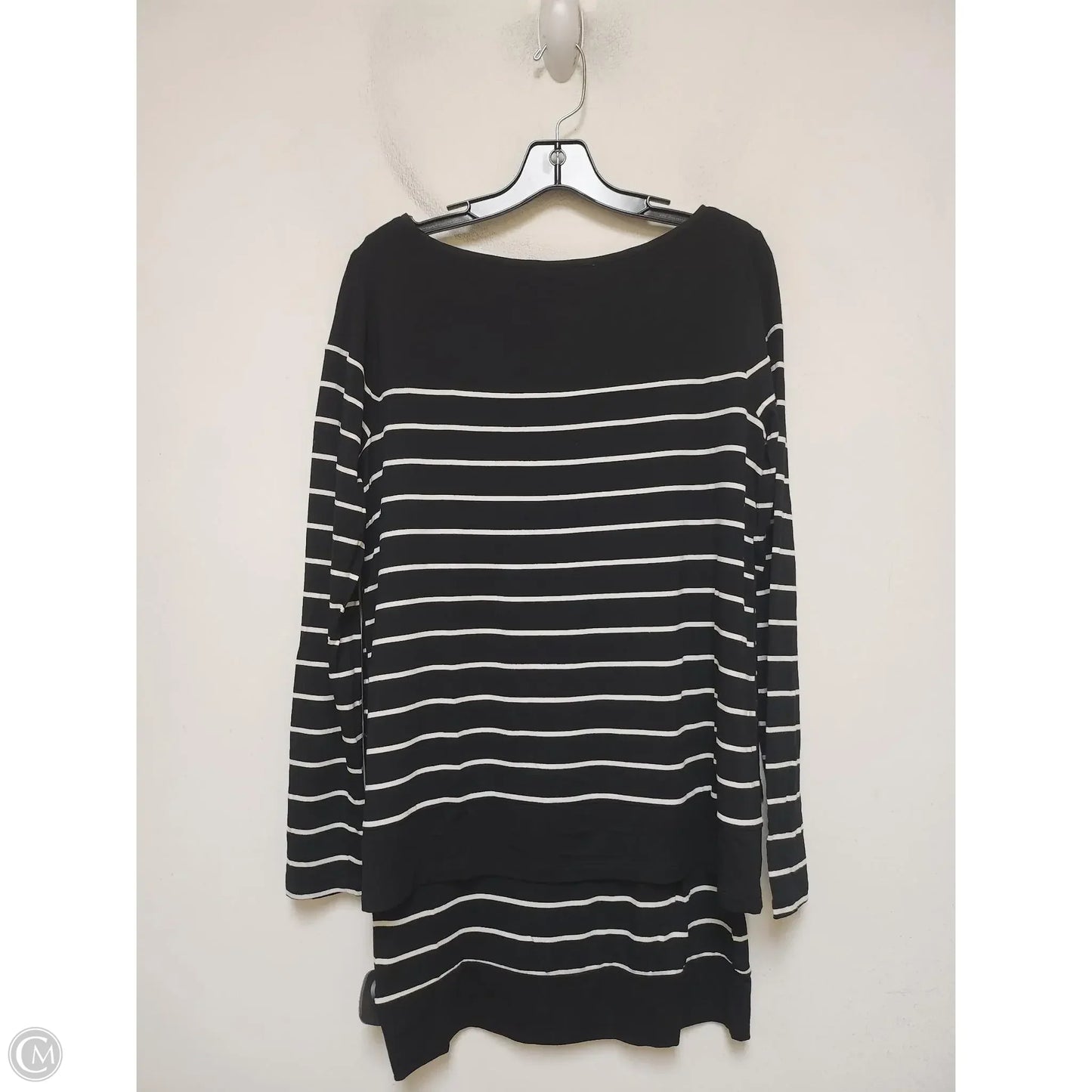 Top Long Sleeve By White House Black Market In Striped Pattern, Size: M