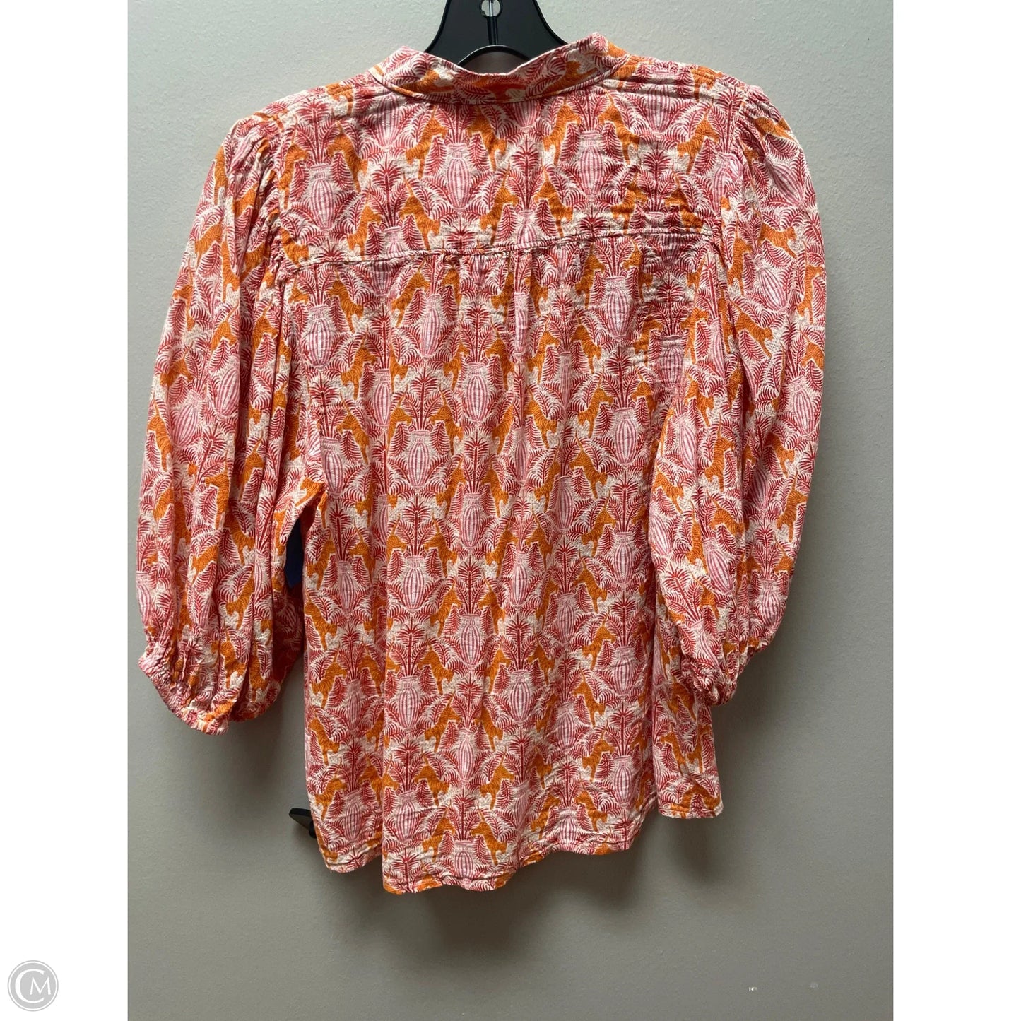 Top Short Sleeve By Maeve In Orange & Red, Size: M