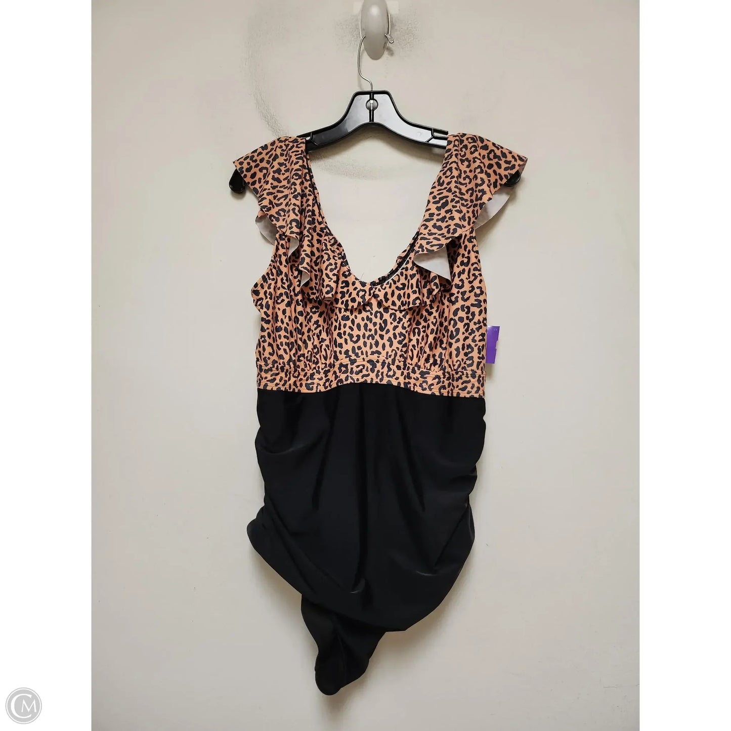 Swimsuit By Clothes Mentor In Leopard Print, Size: Xl