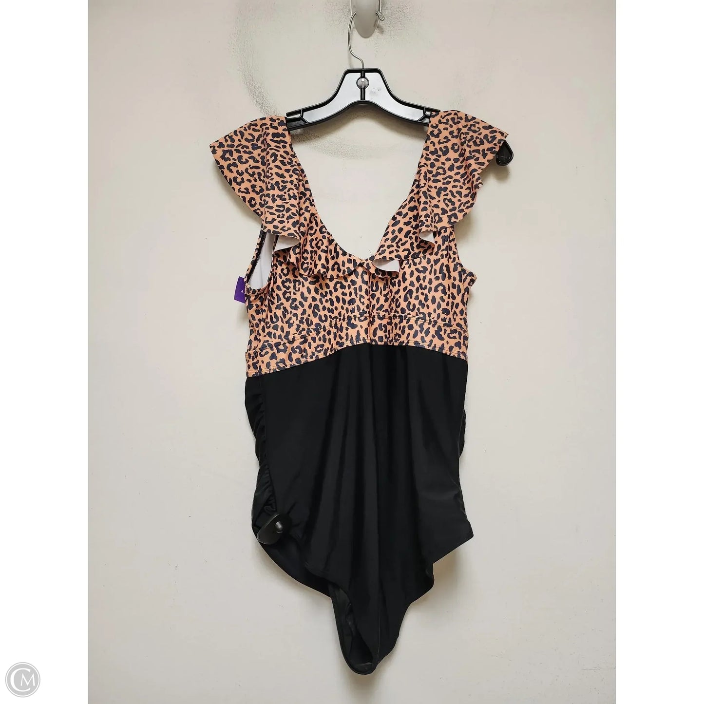 Swimsuit By Clothes Mentor In Leopard Print, Size: Xl