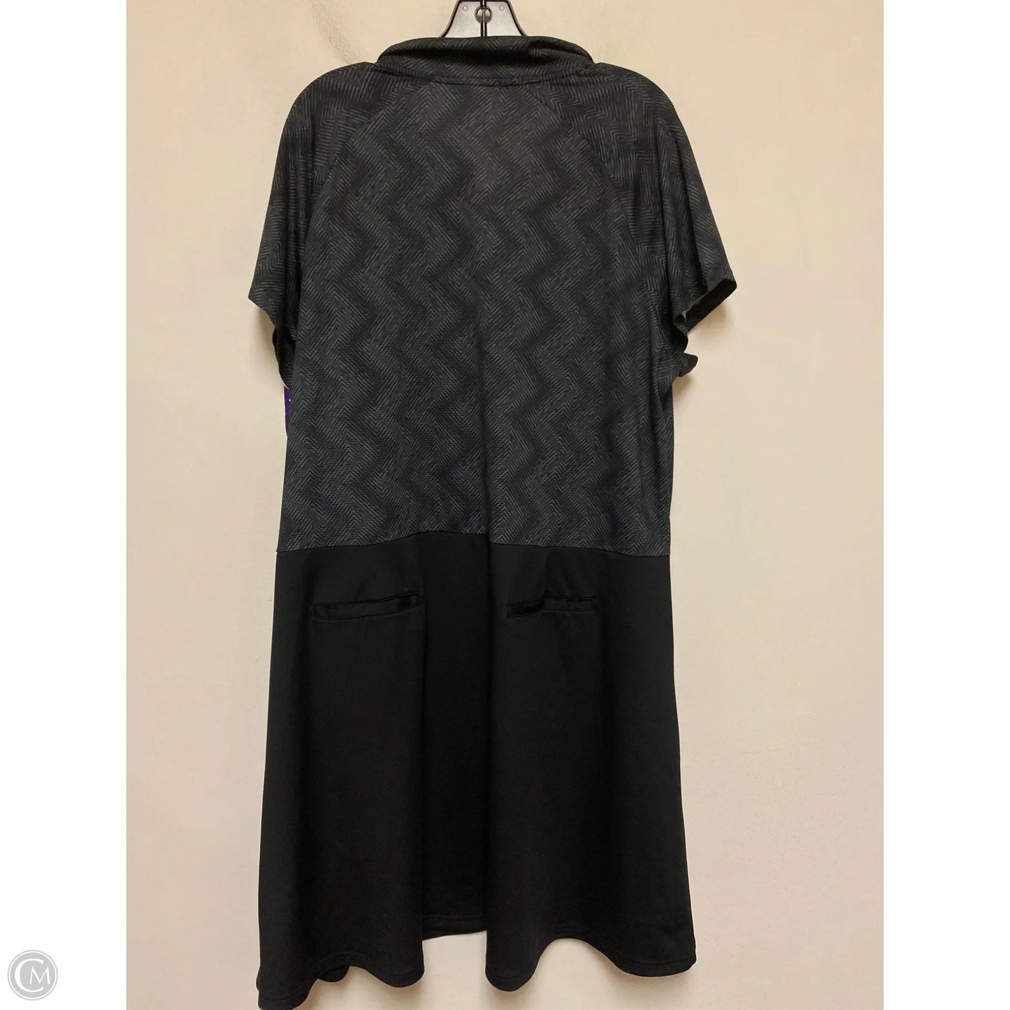 Athletic Dress By Adidas In Black & Grey, Size: 2x