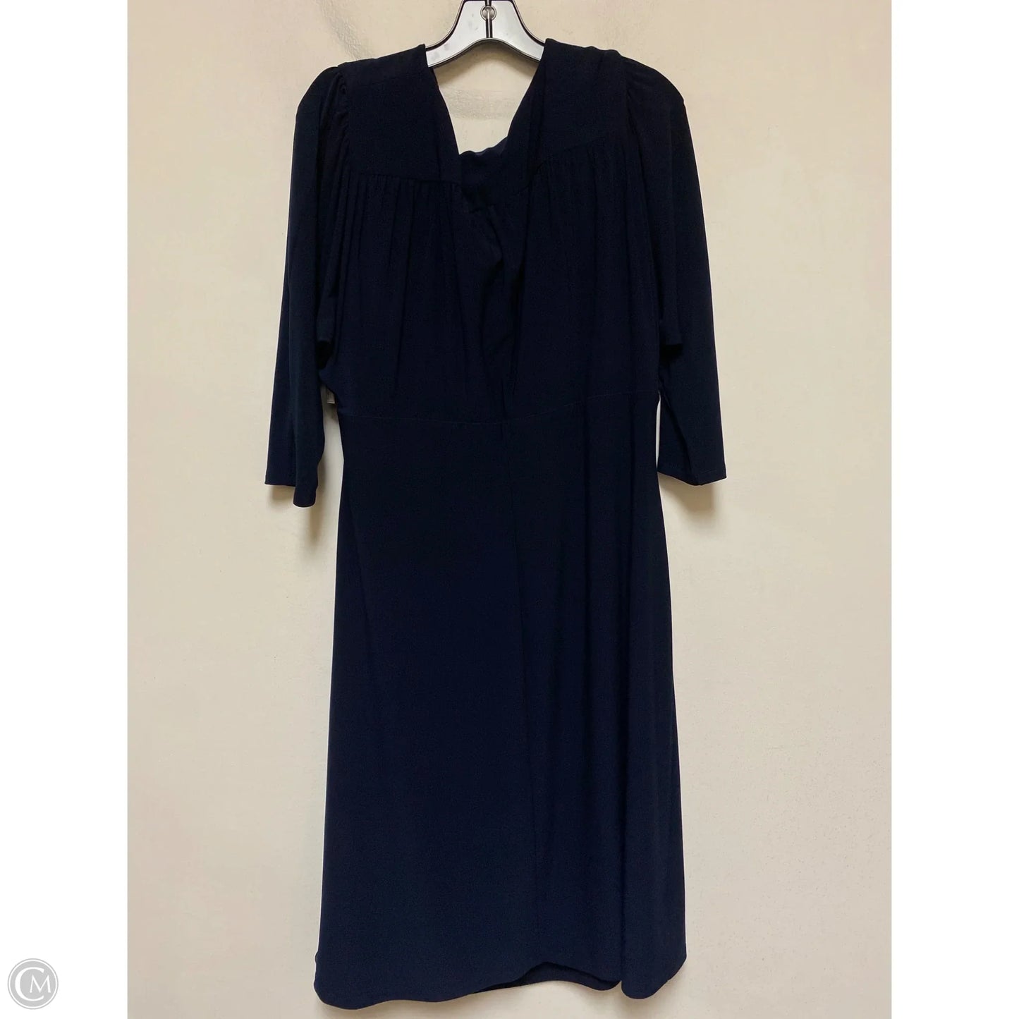 Dress Casual Midi By Lauren By Ralph Lauren In Navy, Size: 2x