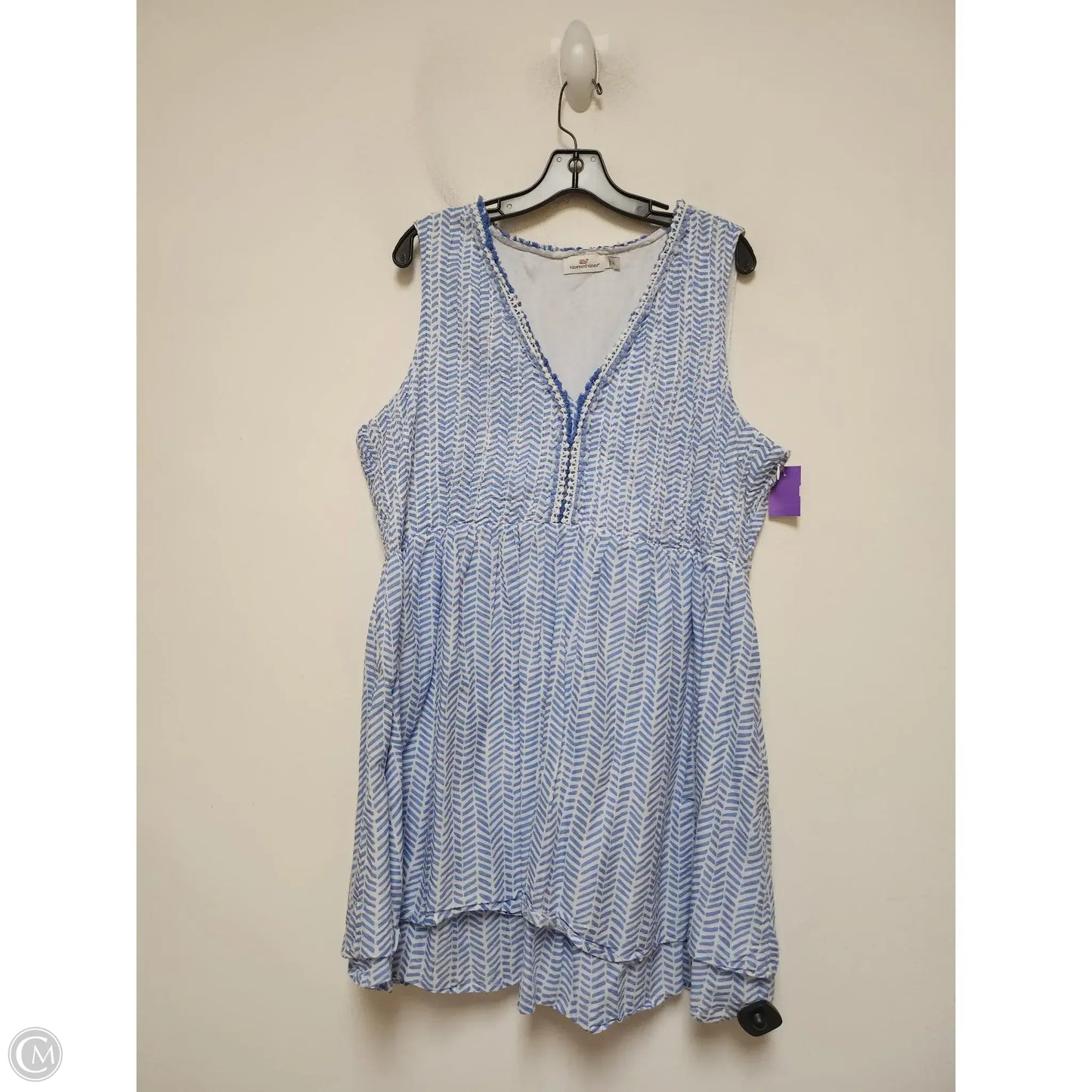 Dress Casual Short By Vineyard Vines In Blue & White, Size: Xl