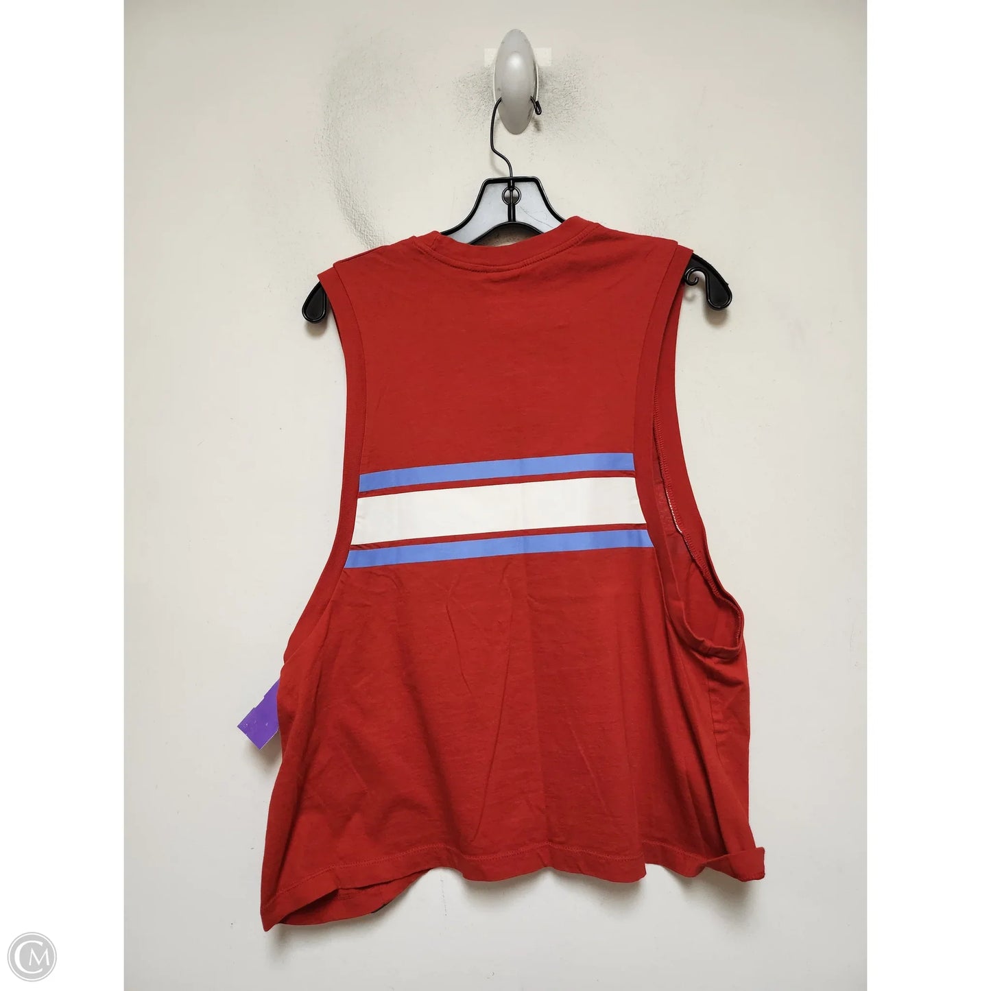 Athletic Tank Top By Nike Apparel In Red & White, Size: L