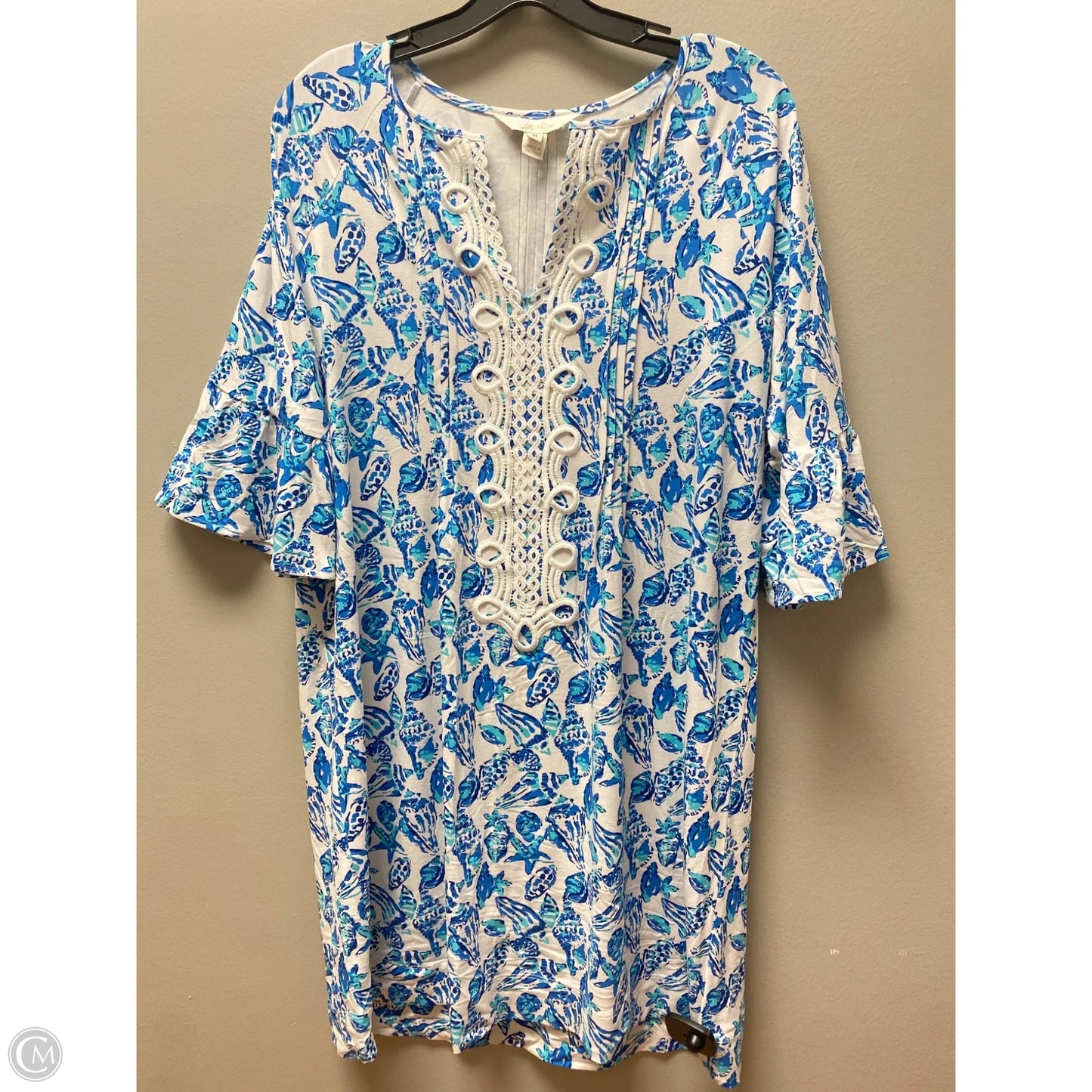 Dress Designer By Lilly Pulitzer In Blue & White, Size: M