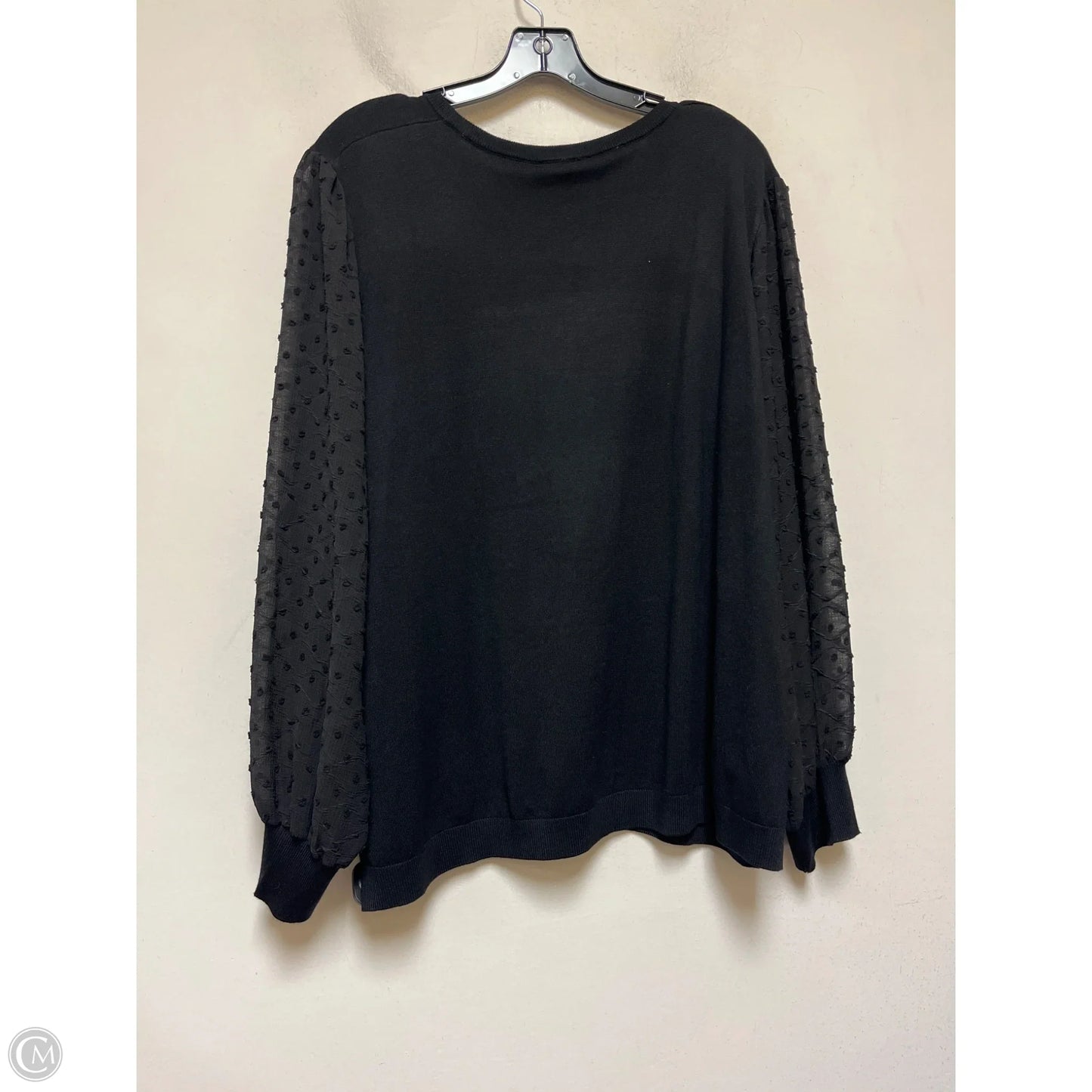 Top Long Sleeve By Adrianna Papell In Black, Size: 2x