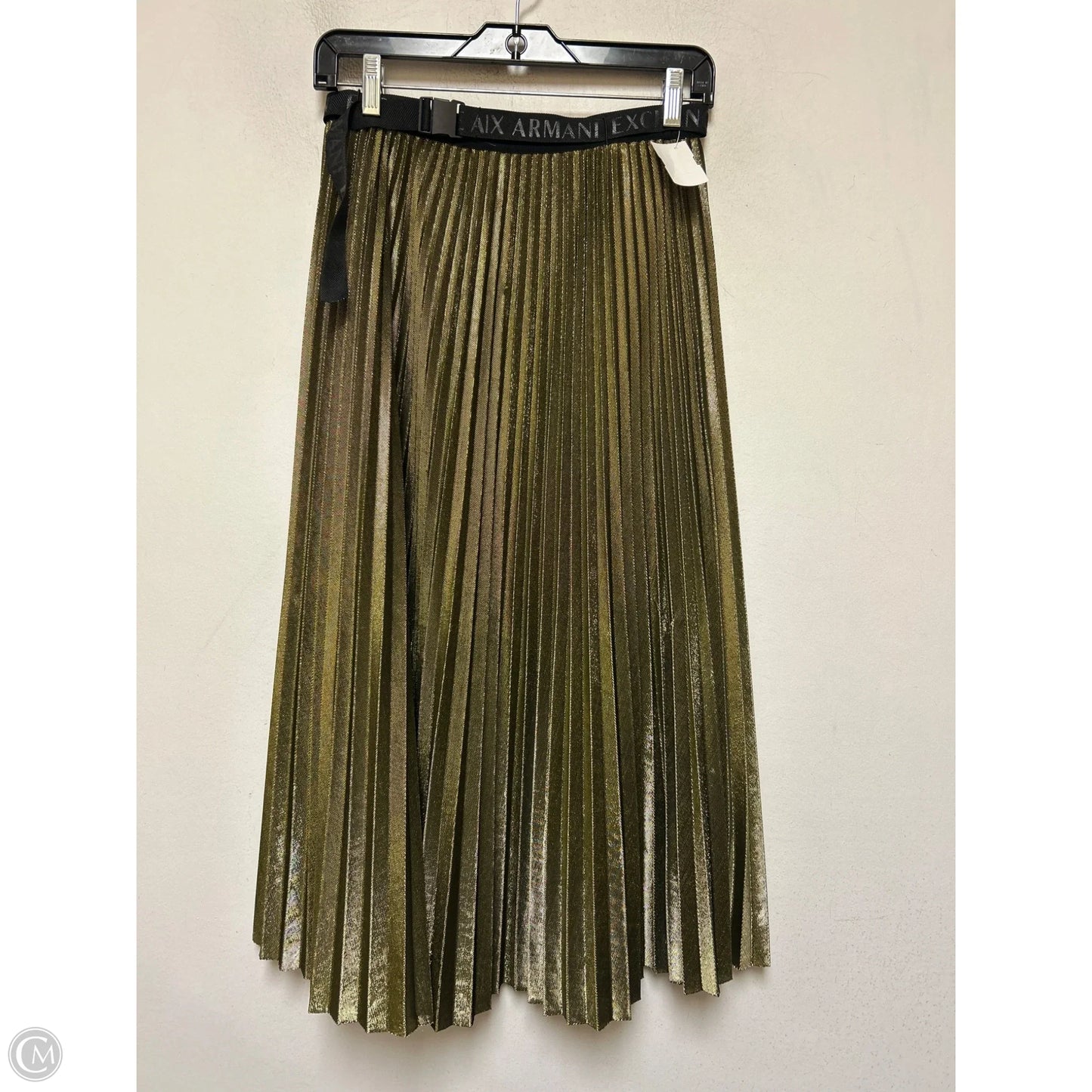 Skirt Midi By Armani Exchange In Black & Gold, Size: 4