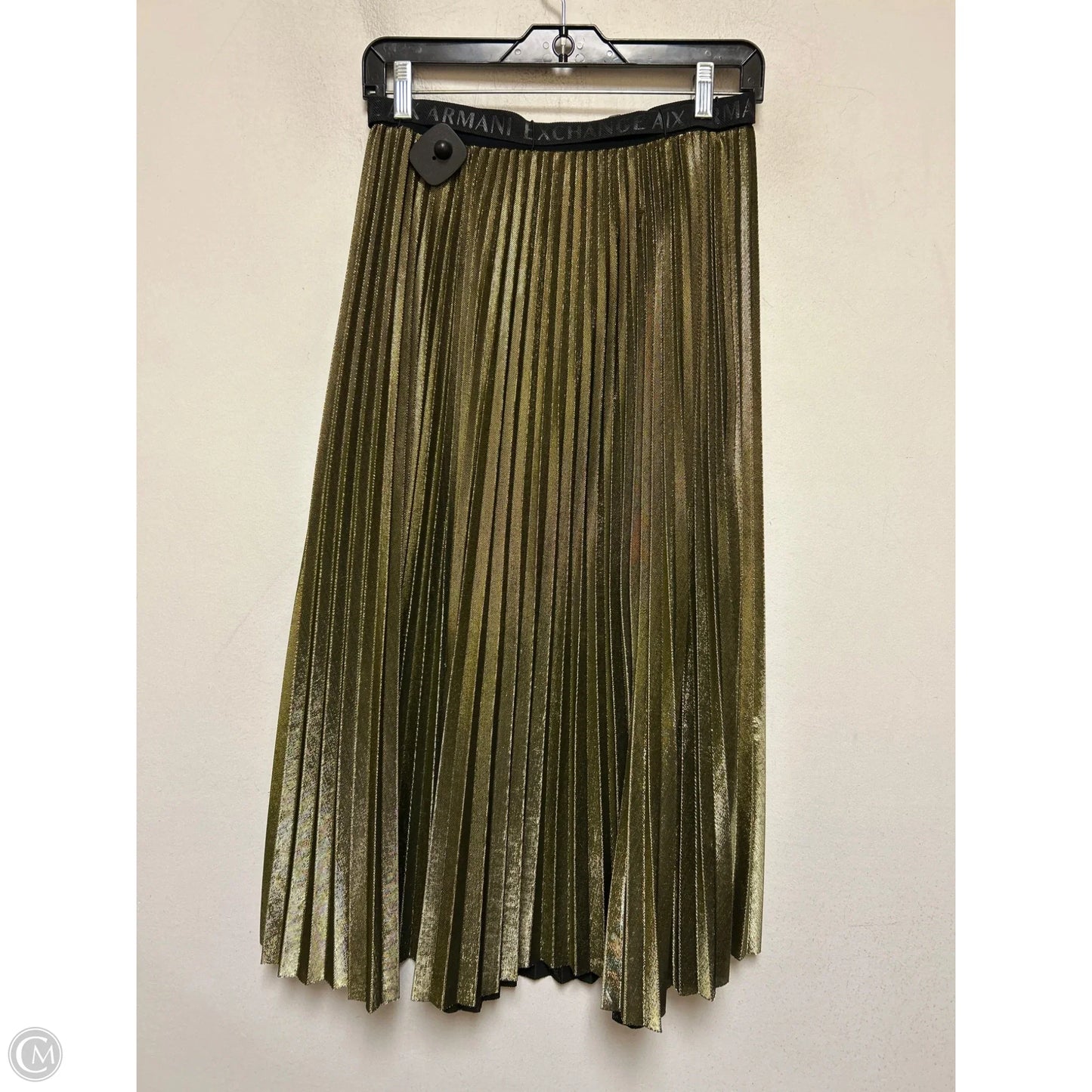Skirt Midi By Armani Exchange In Black & Gold, Size: 4