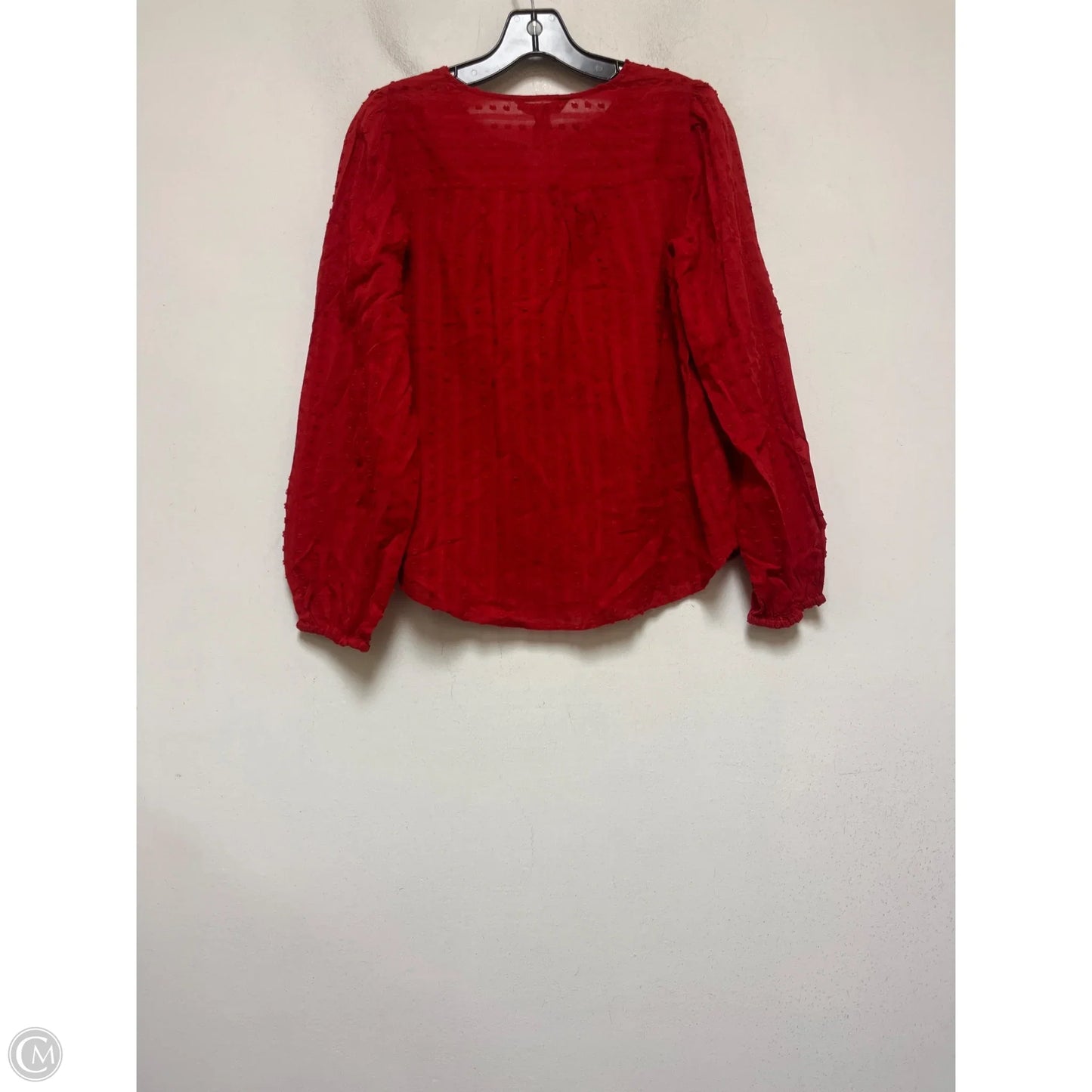 Top Long Sleeve By Banana Republic In Red, Size: Xs