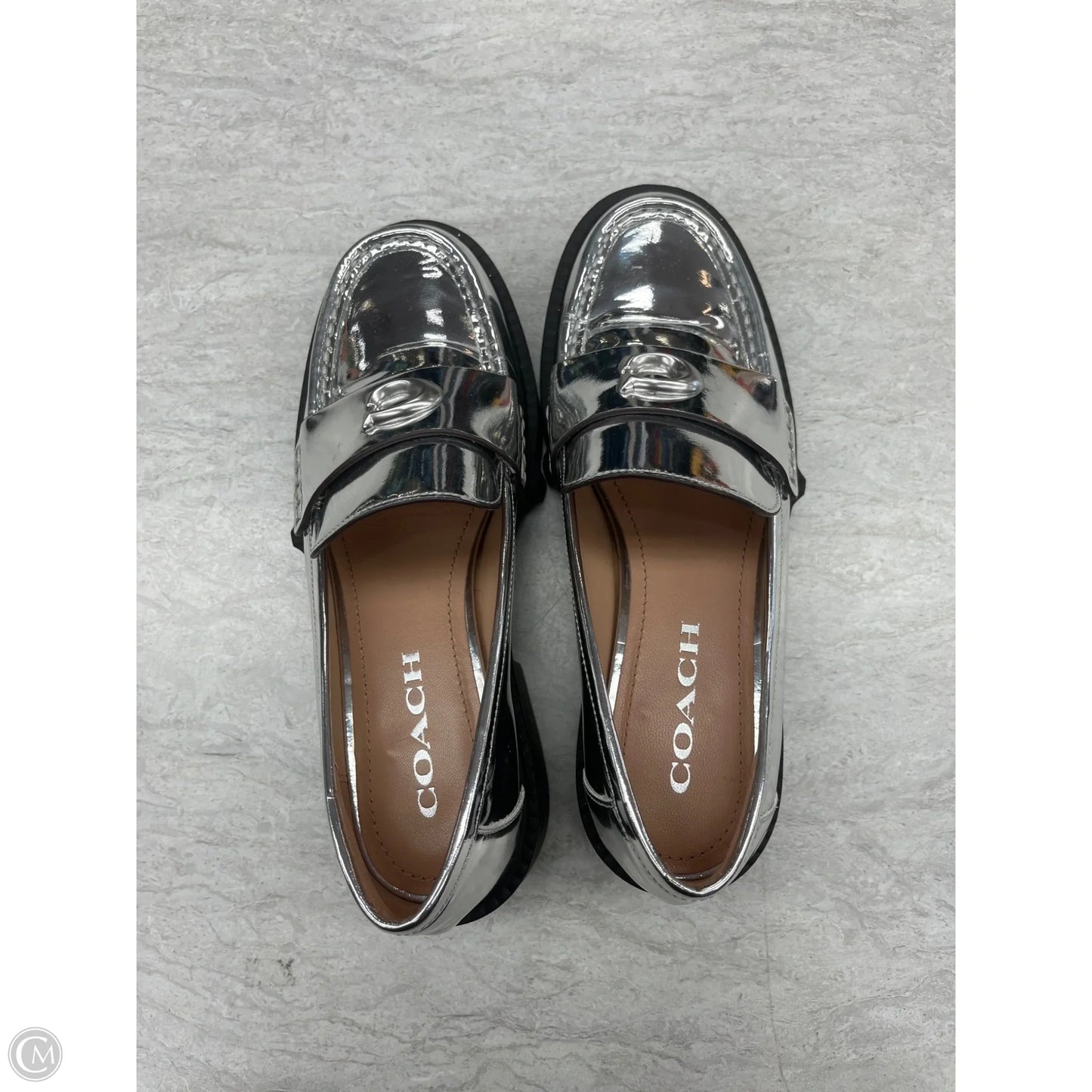 Shoes Designer By Coach In Silver, Size: 7