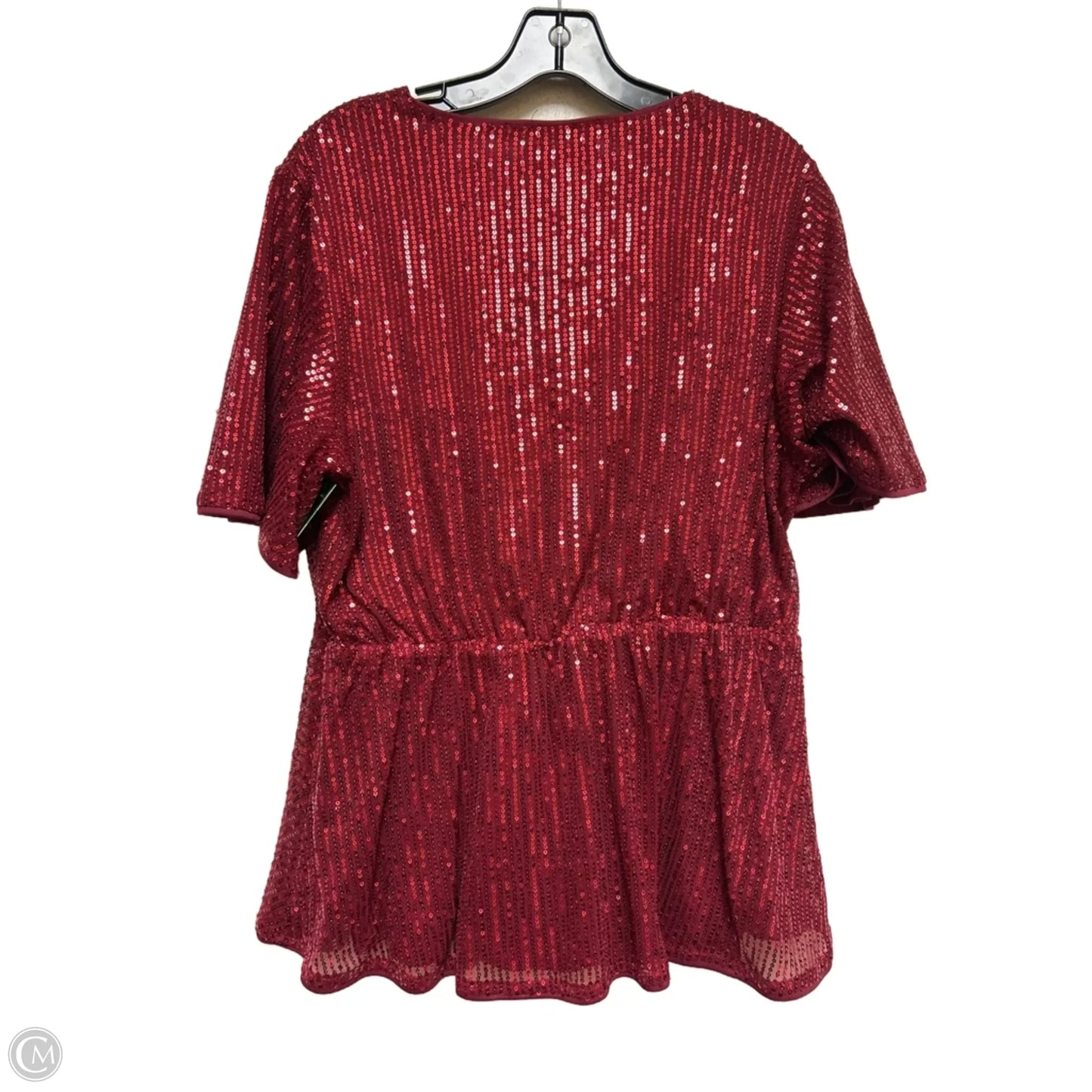 Top Short Sleeve By Grace Karin In Maroon, Size: Xl
