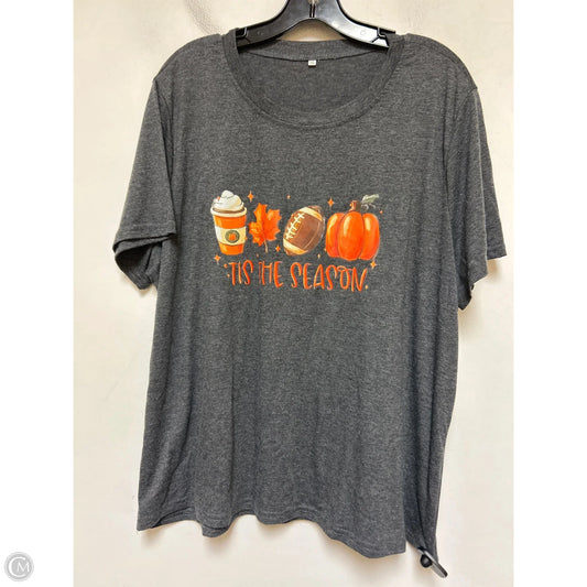 Top Short Sleeve By Clothes Mentor In Grey & Orange, Size: 2x