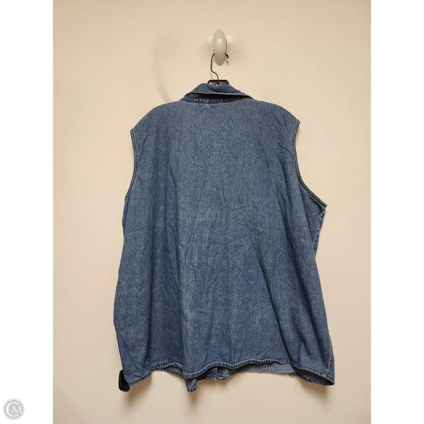 Top Short Sleeve By Clothes Mentor In Blue Denim, Size: 3x