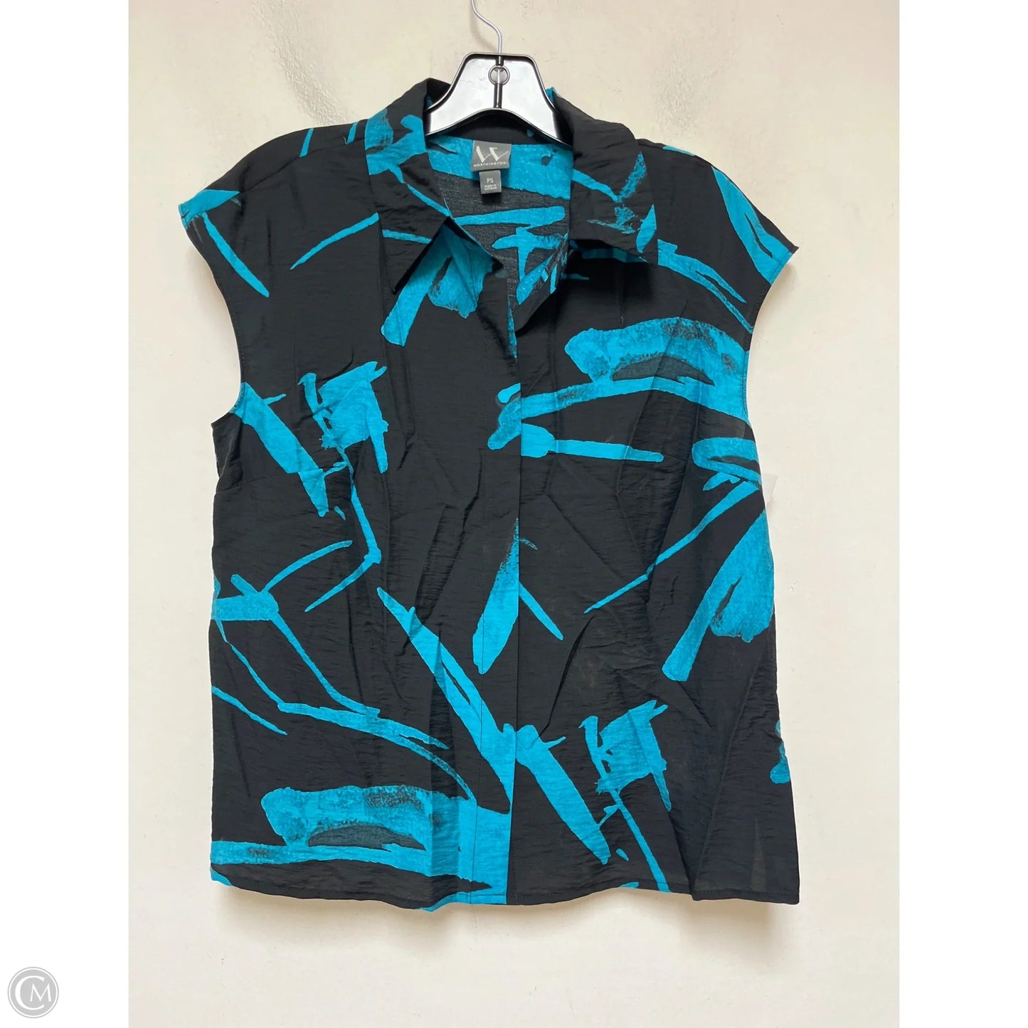 Top Sleeveless By Worthington In Black & Green, Size: Sp