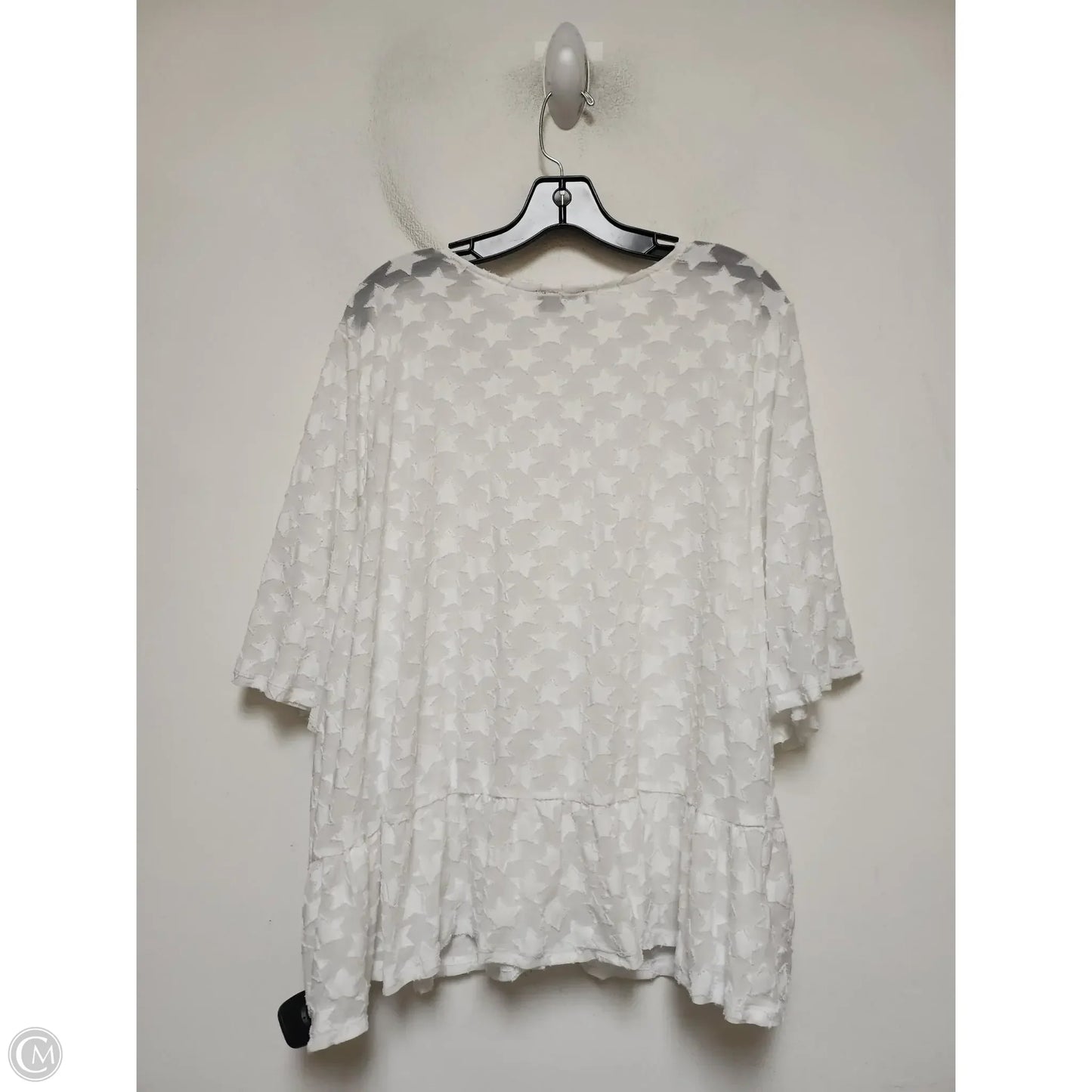 Top Short Sleeve Basic By Lane Bryant In White, Size: 4x