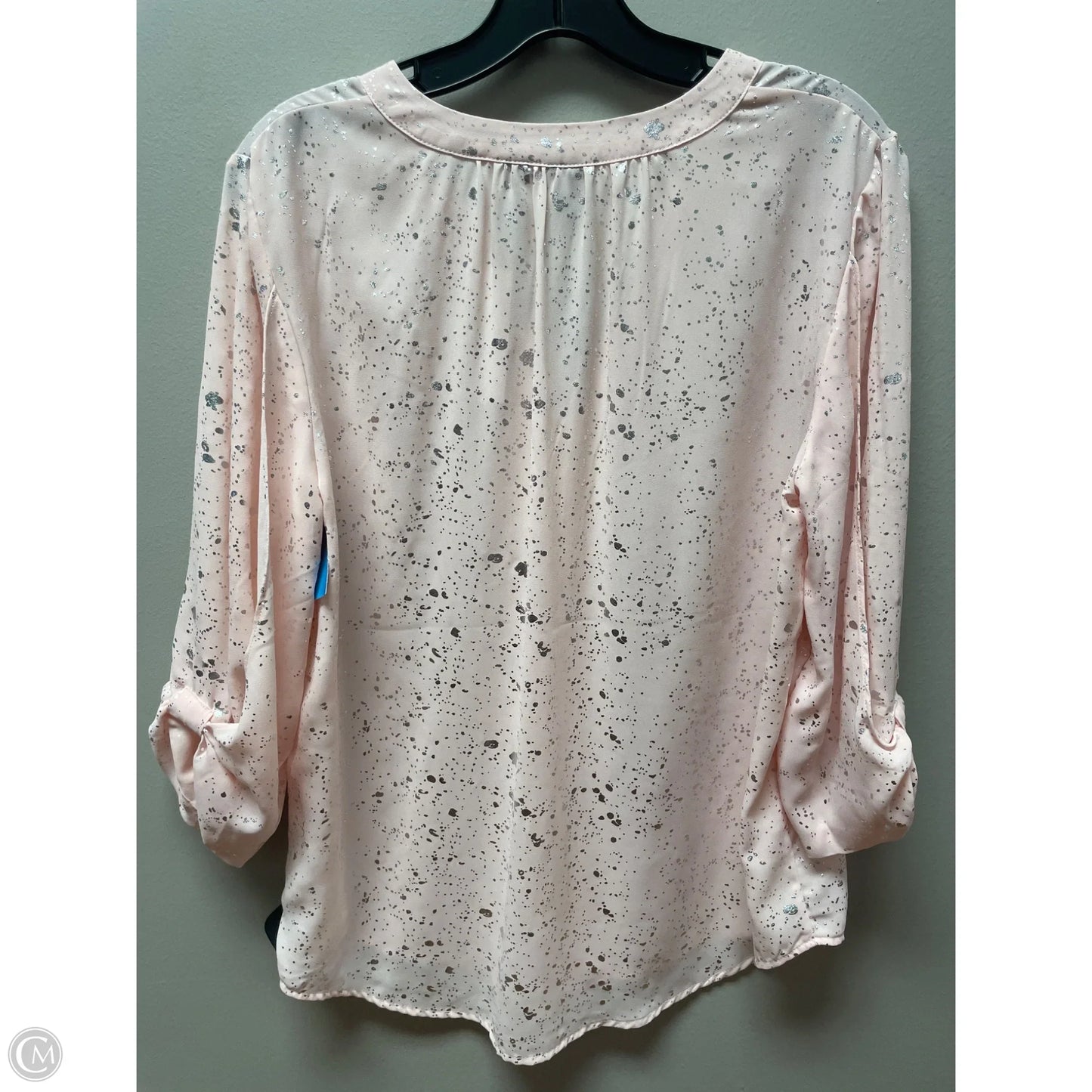 Top Short Sleeve By Soho Apparel In Pink & Silver, Size: M