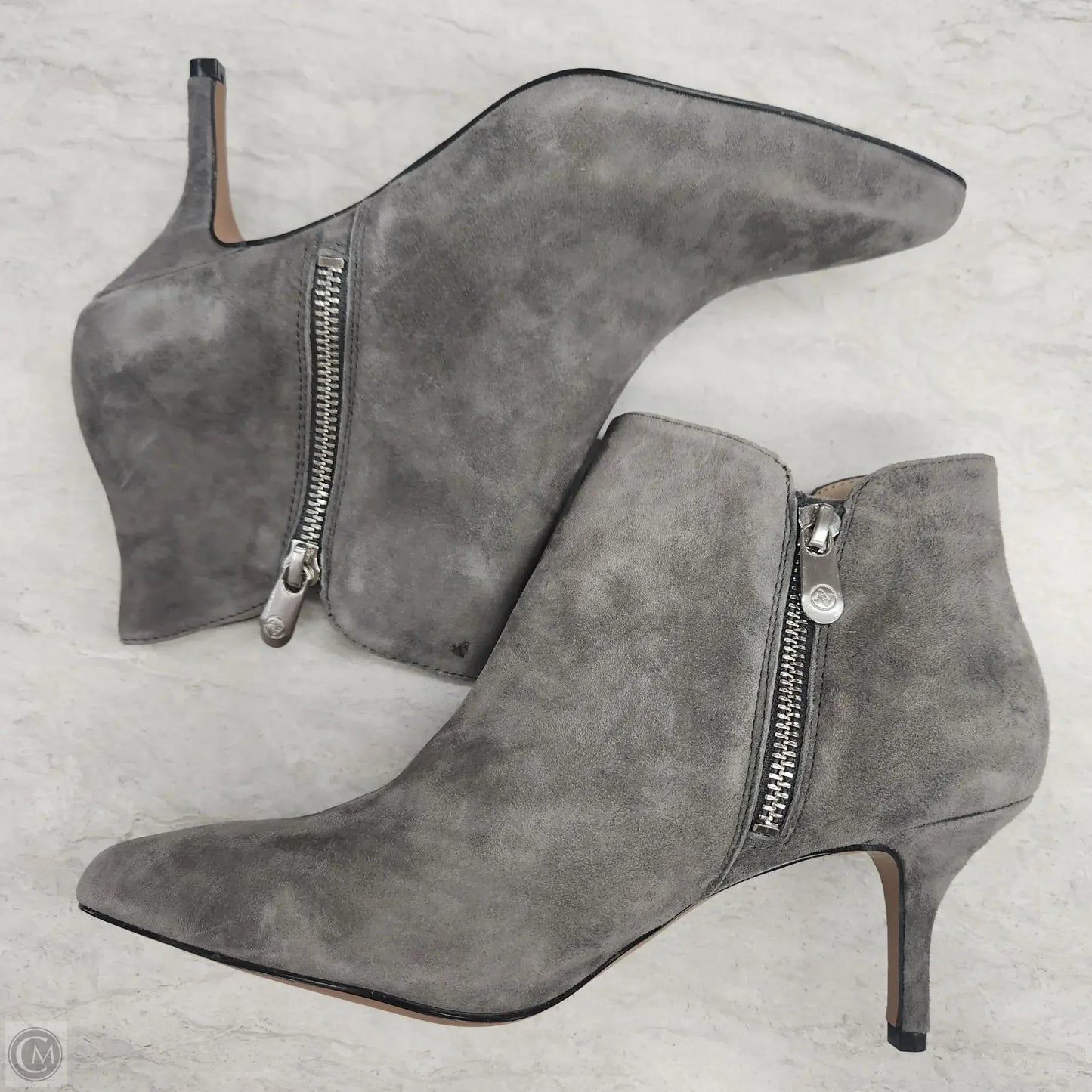 Boots Ankle Heels By Adrienne Vittadini In Grey, Size: 7.5