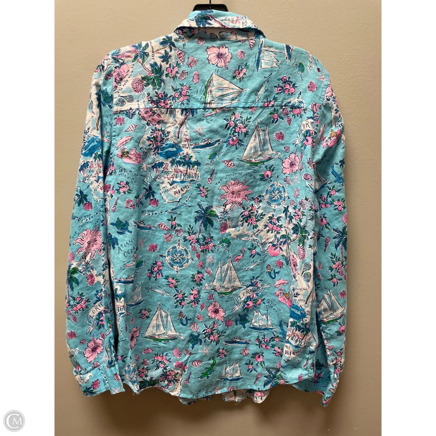 Top Long Sleeve Designer By Lilly Pulitzer In Nautical Print, Size: L