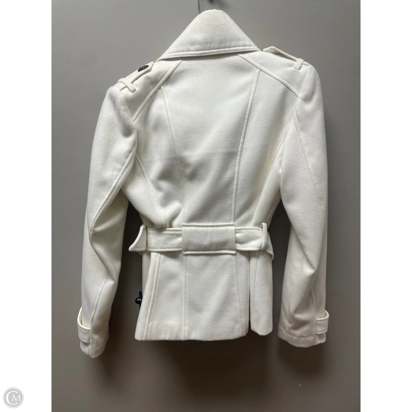 Coat Peacoat By Black Rivet In White, Size: S