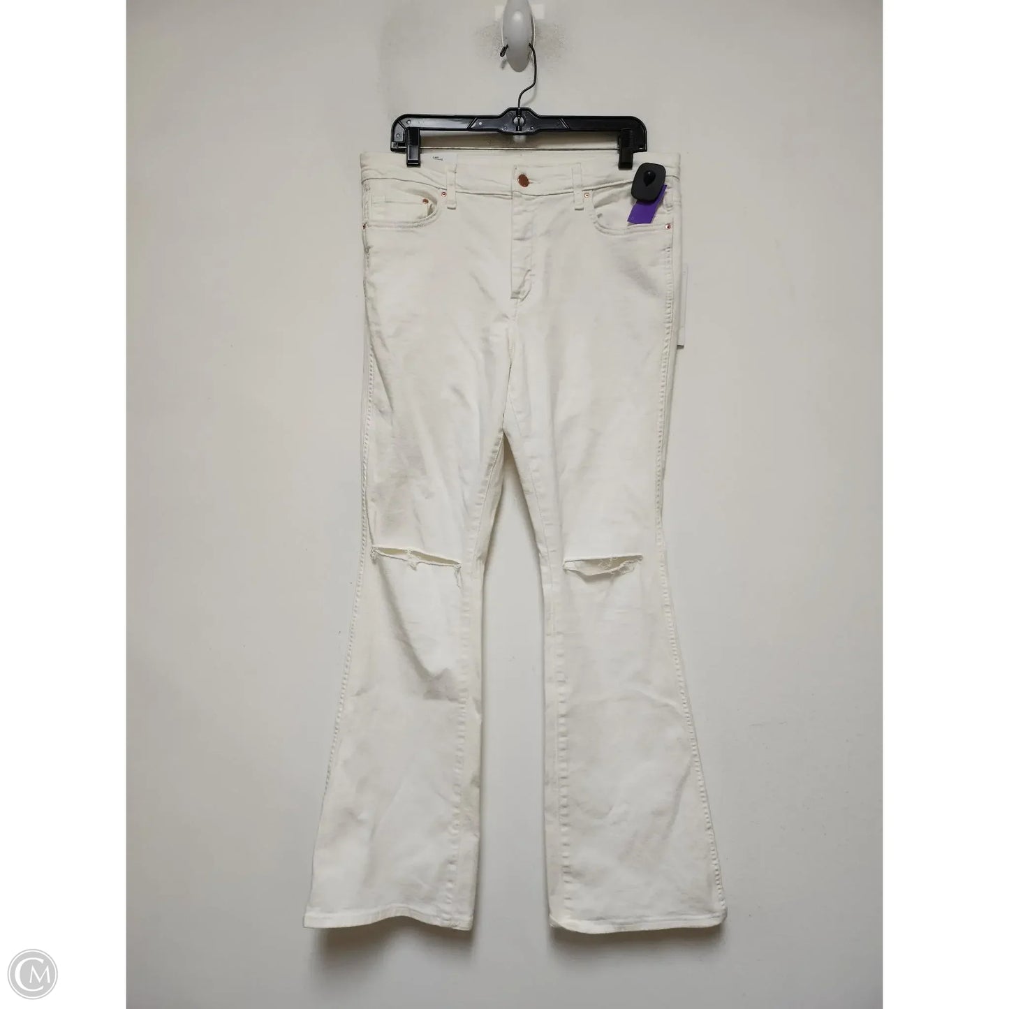 Jeans Flared By H&m In Cream, Size: 10