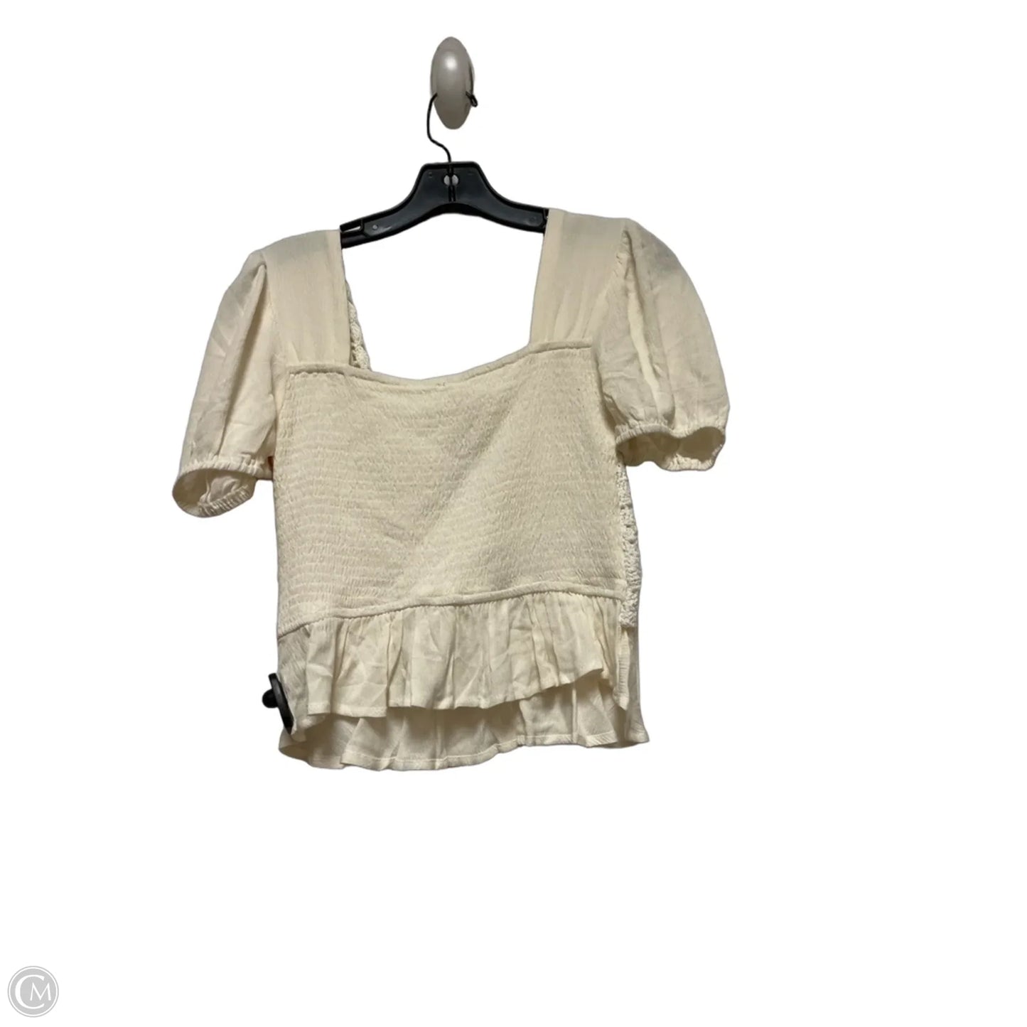 Top Short Sleeve By Hem & Thread In Cream, Size: S