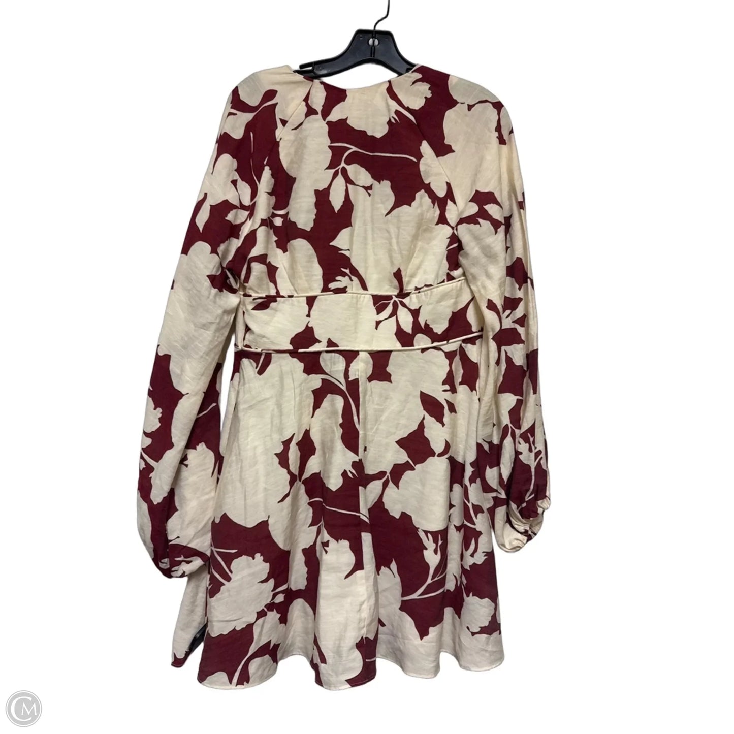 Dress Casual Short By H&m In Cream & Red, Size: M