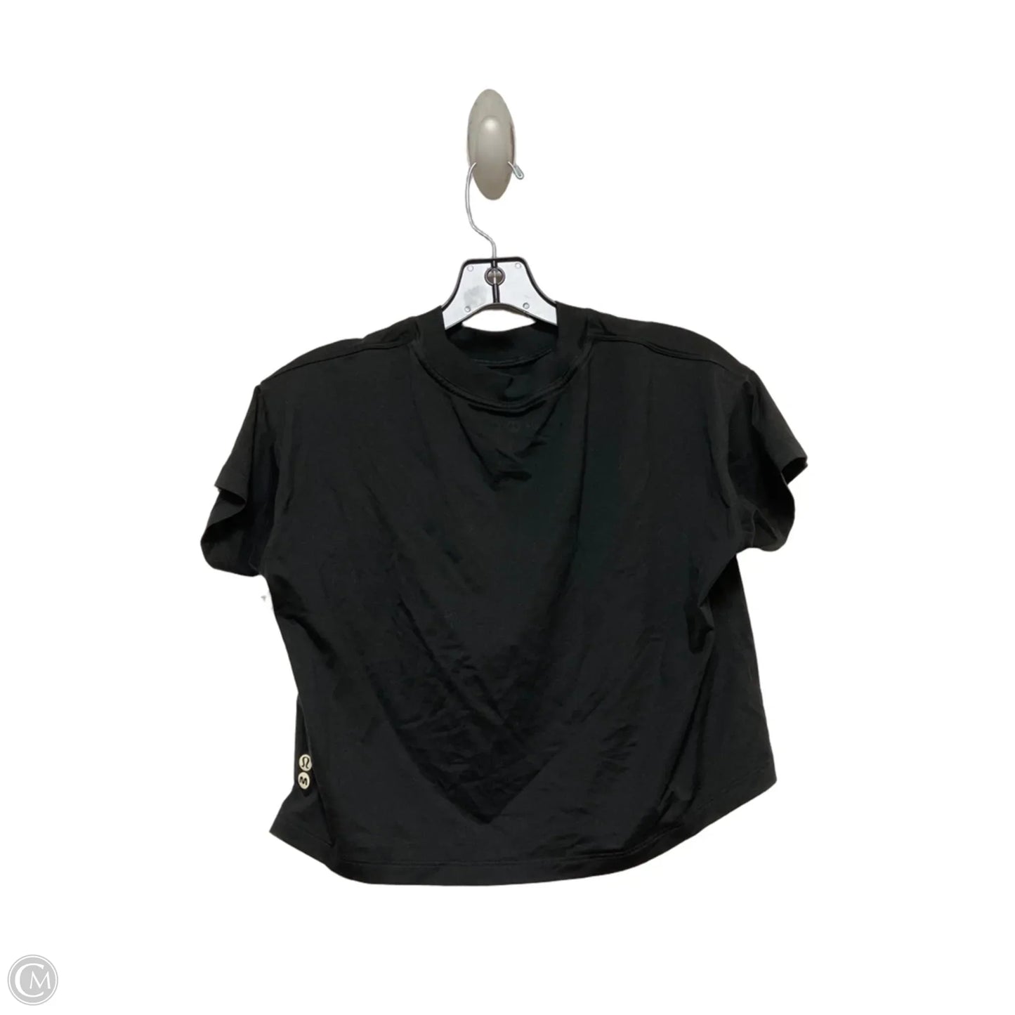 Athletic Top Short Sleeve By Lululemon In Black, Size: S