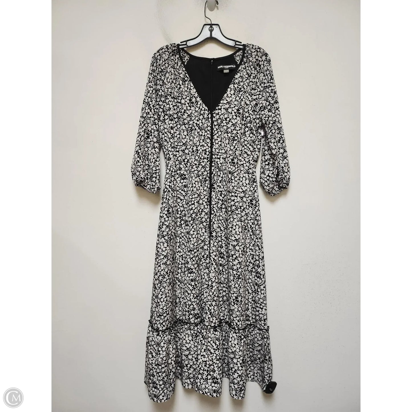 Dress Designer By Karl Lagerfeld In Black & White, Size: S