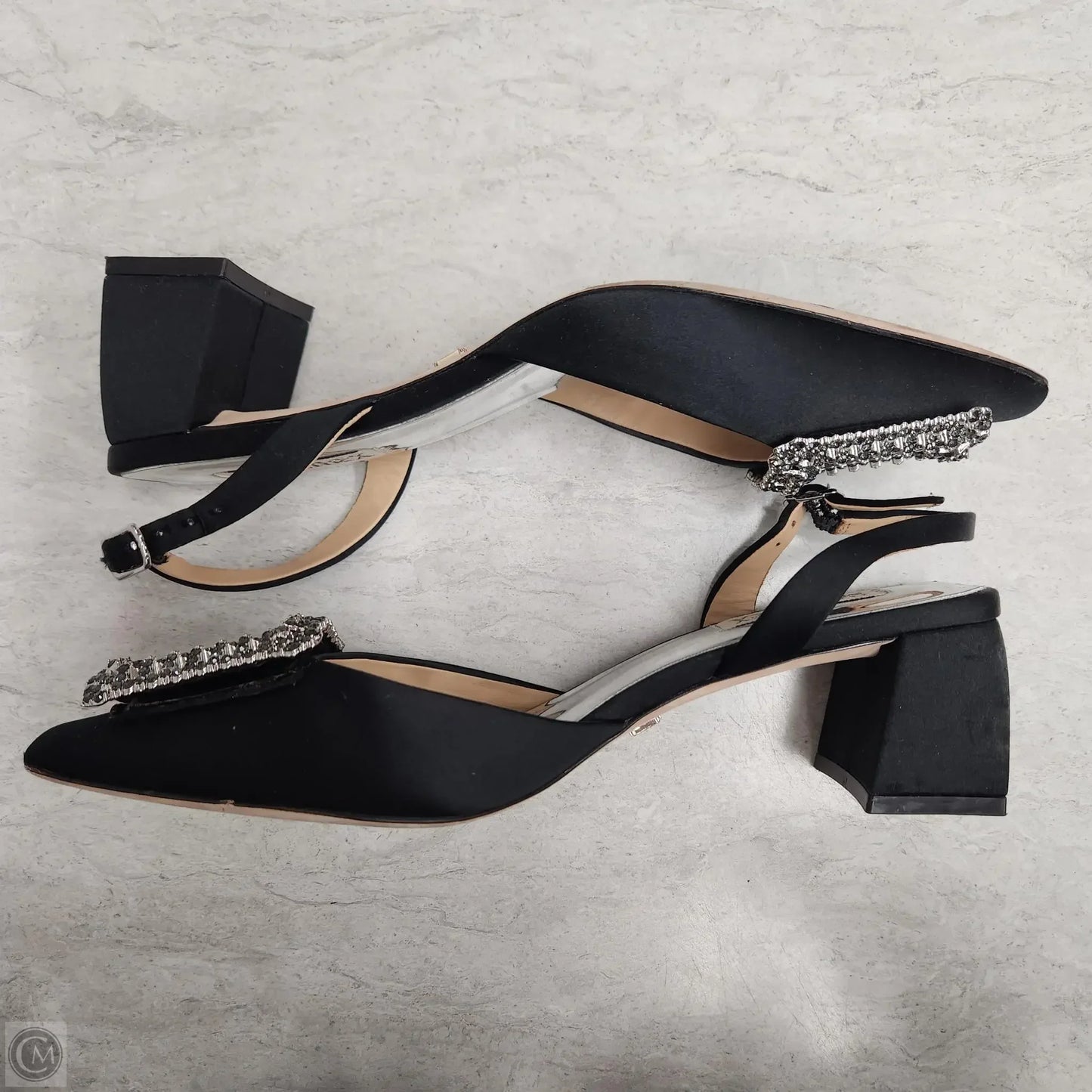 Sandals Heels Block By Badgley Mischka In Black, Size: 7