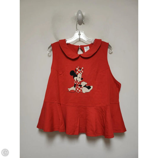 Top Sleeveless By Disney Store In Red, Size: 1x