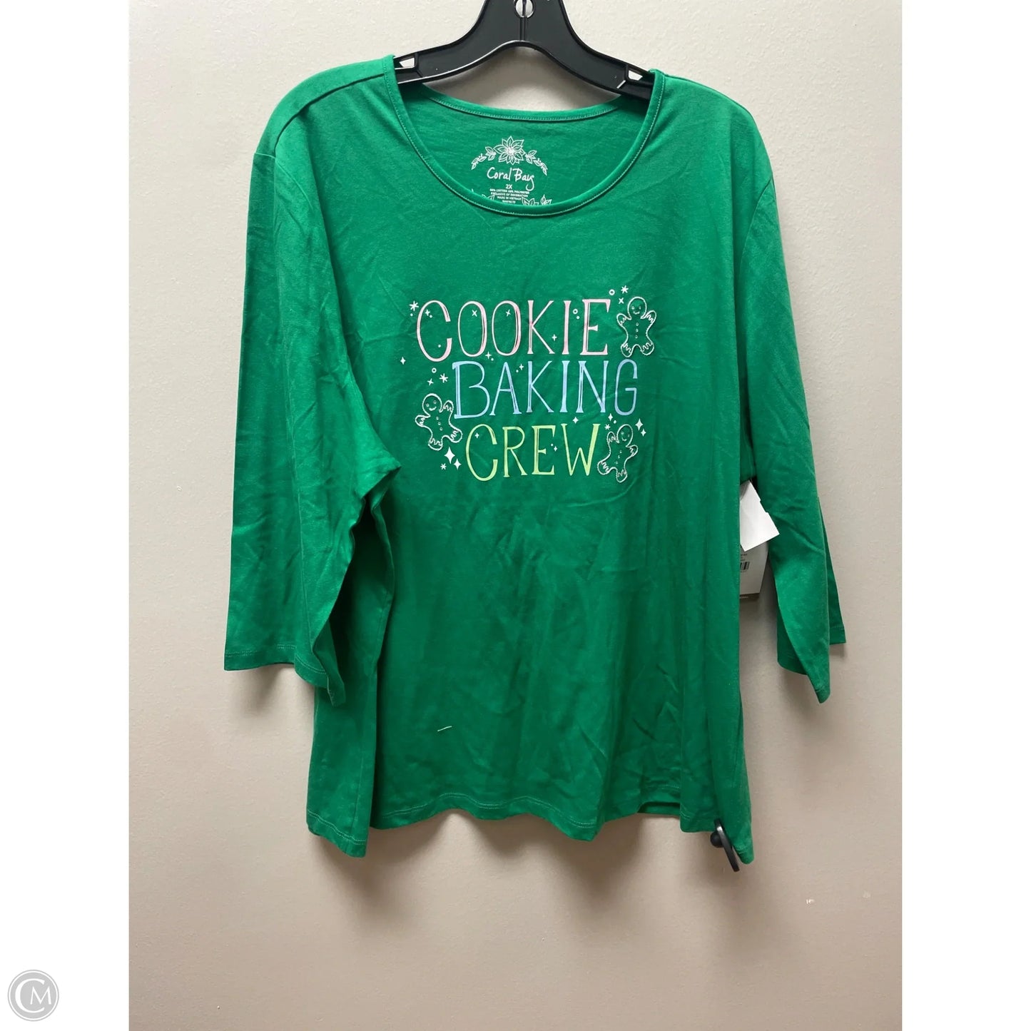 Top Short Sleeve Basic By Coral Bay In Green, Size: 2x