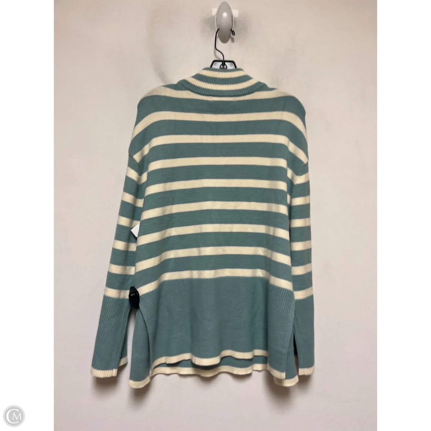 Sweater By Clothes Mentor In Blue & Cream, Size: L