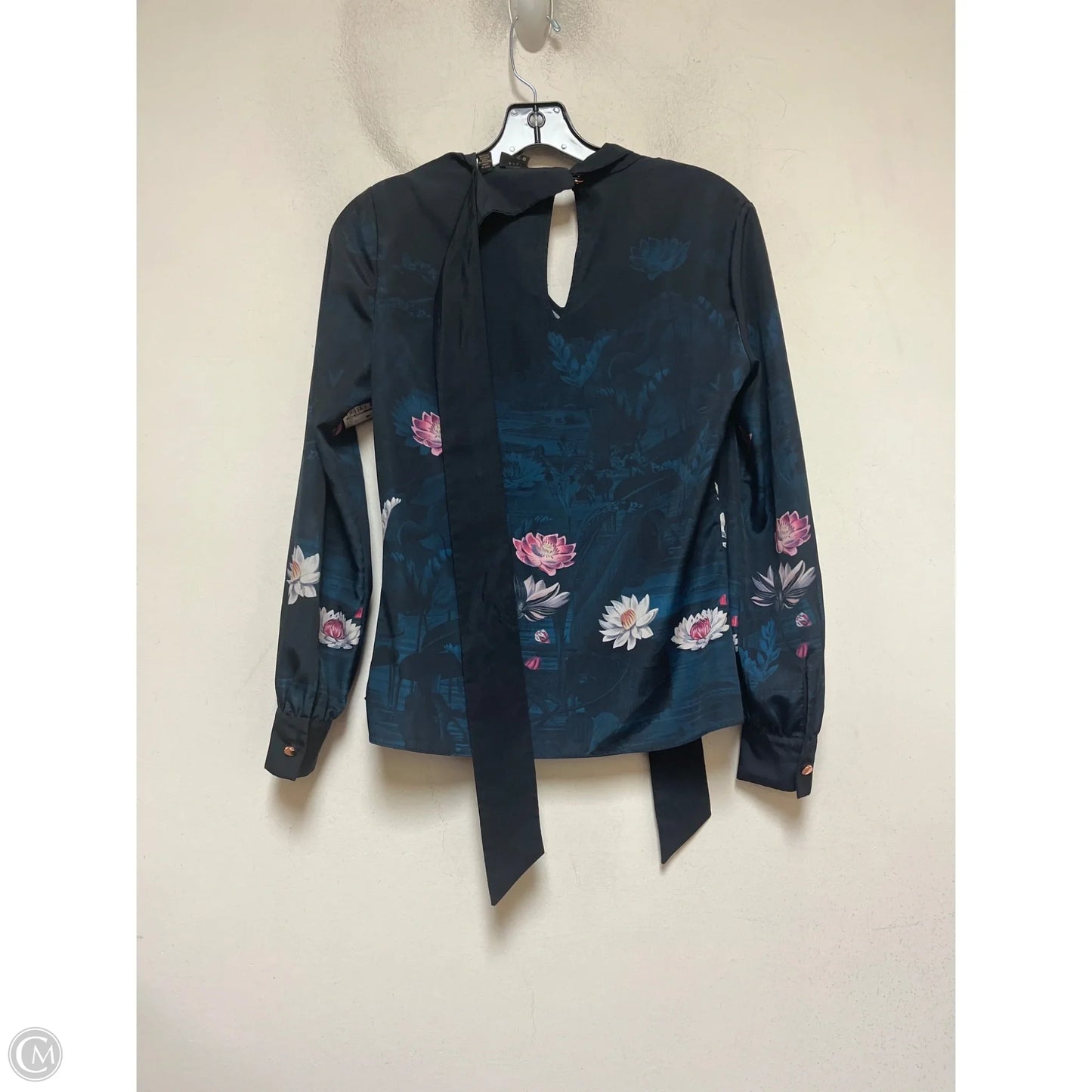 Top Long Sleeve By Ted Baker In Navy, Size: Xs