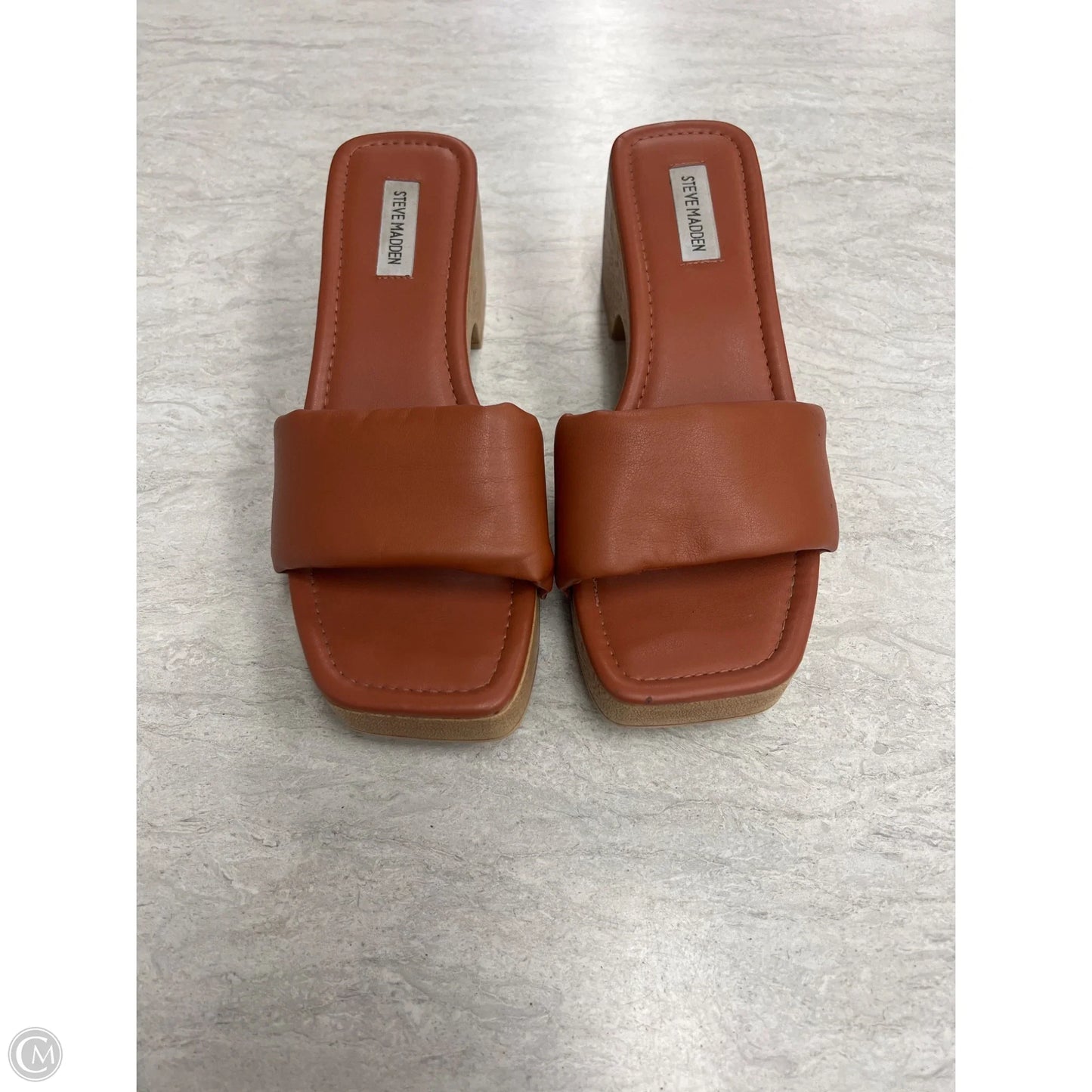 Sandals Heels Block By Steve Madden In Brown, Size: 10