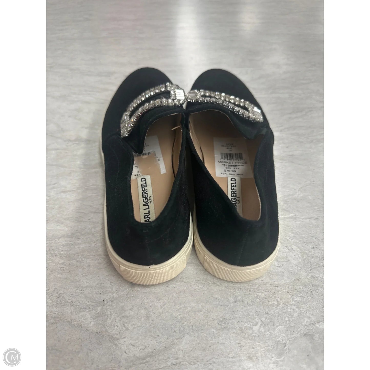 Shoes Designer By Karl Lagerfeld In Black, Size: 10