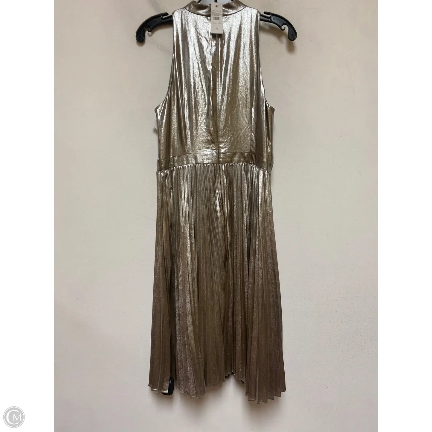 Dress Casual Midi By Ann Taylor In Gold & Silver, Size: S