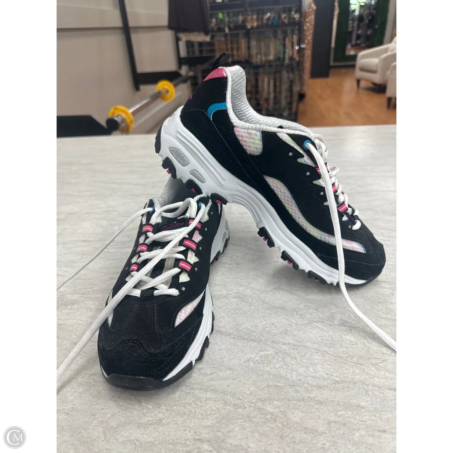 Shoes Athletic By Skechers In Rainbow Print, Size: 8.5